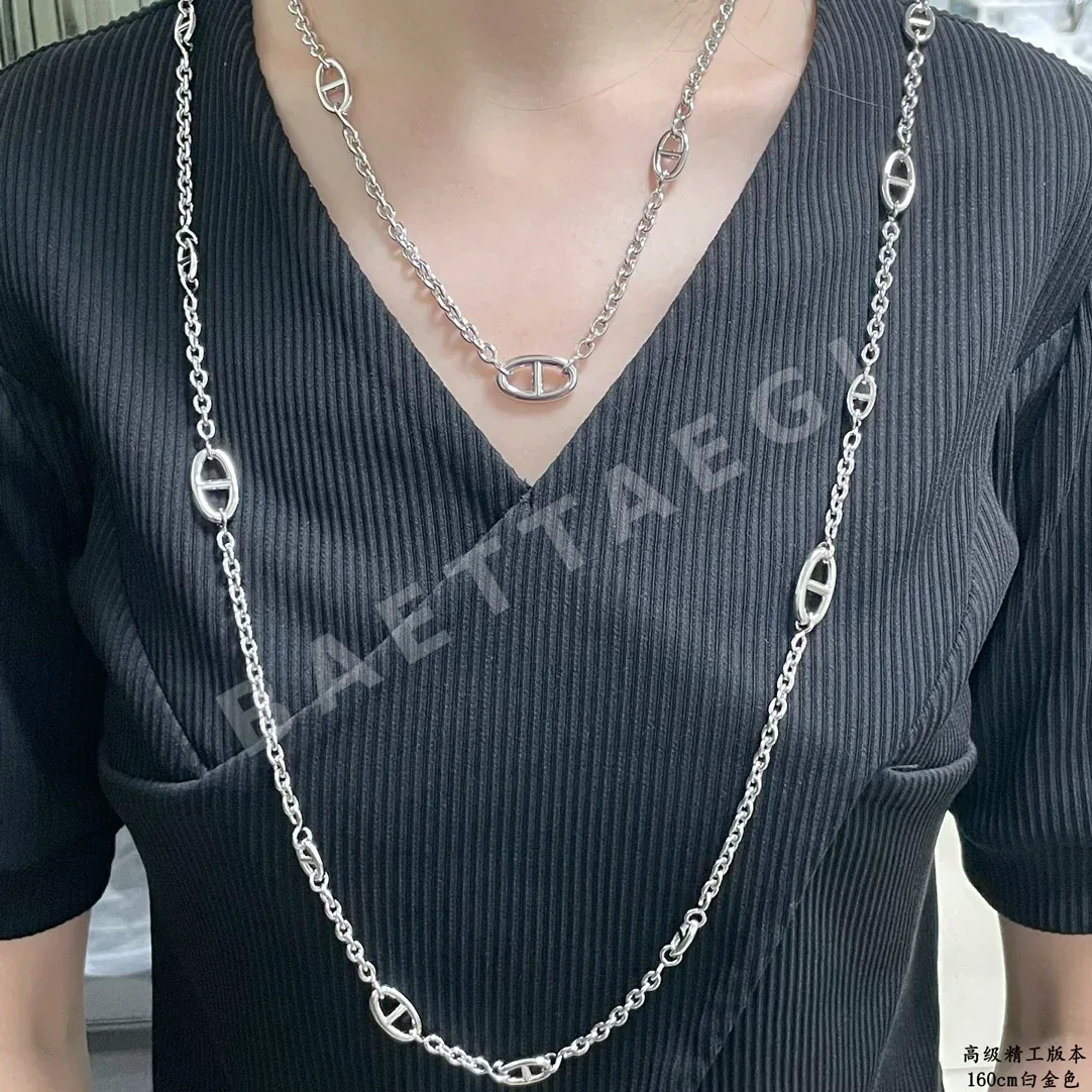 에르메스 파랑돌 피그노즈 18K 화이트 골드 도금 목걸이 상세 이미지 2