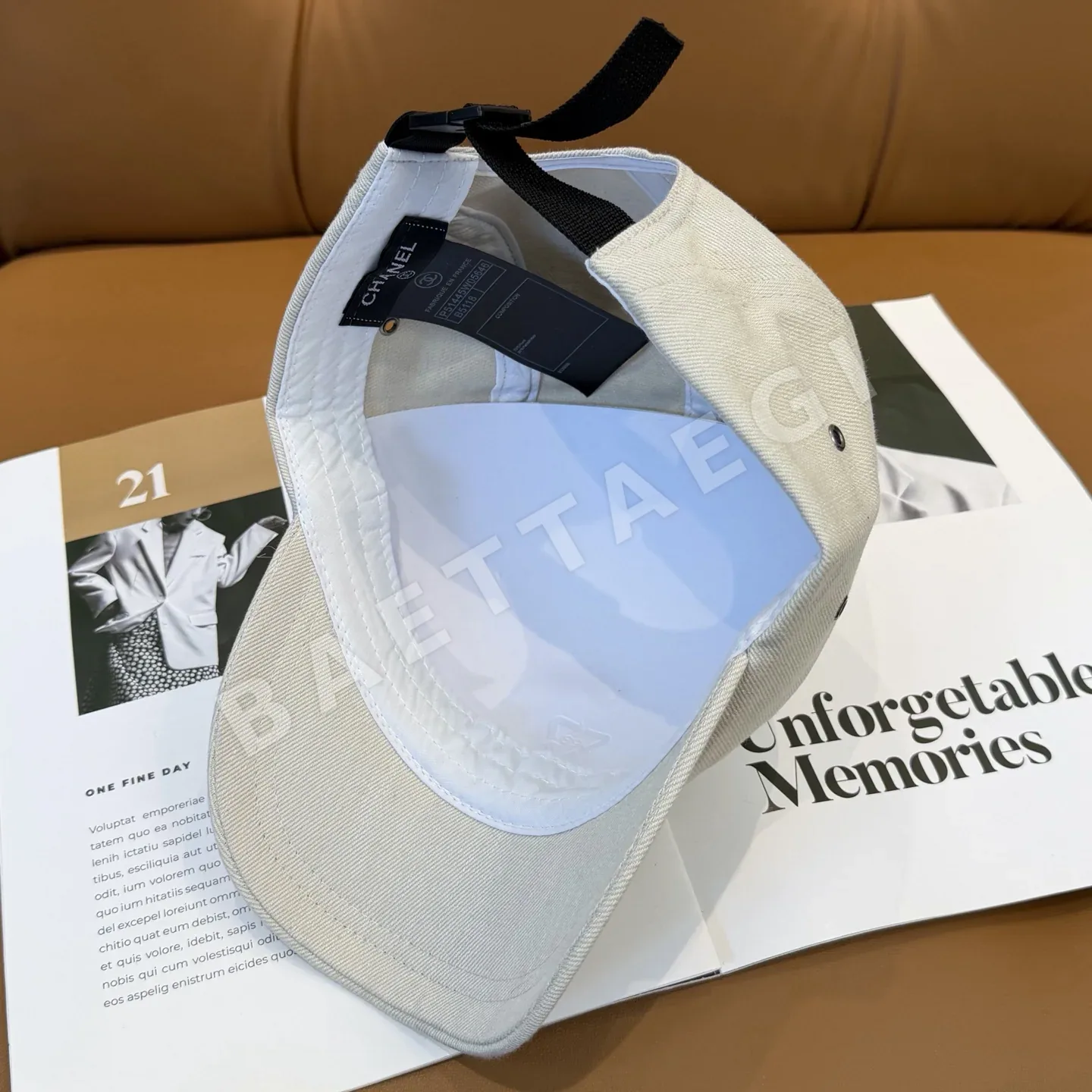 샤넬 3D 자수 로고 베이스볼 모자 상세 이미지 3