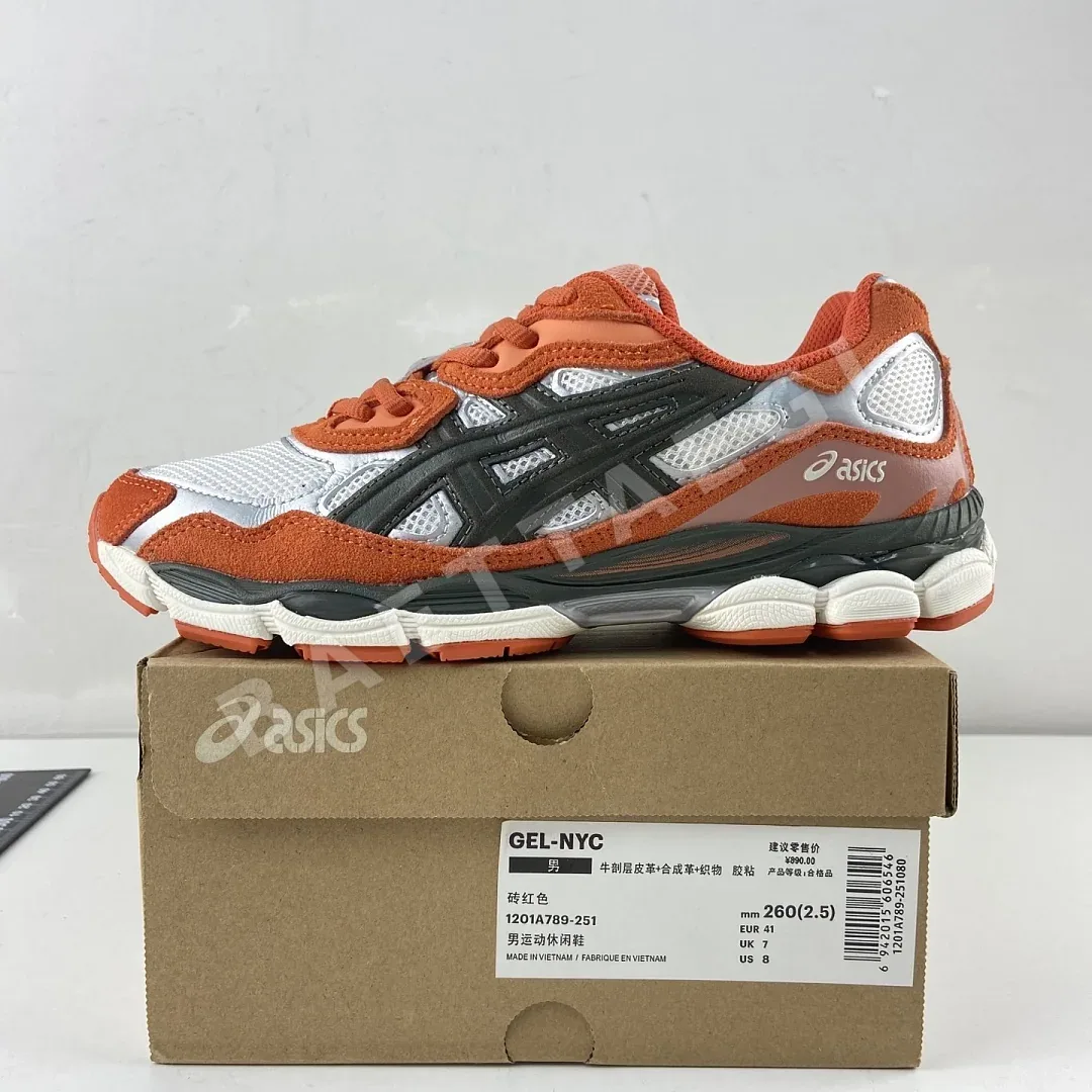 아식스 [M] 젤 NYC 1201A789-251 200500 Asics Gel-NYC Oatmeal Forest Green Orange 상세 이미지 3