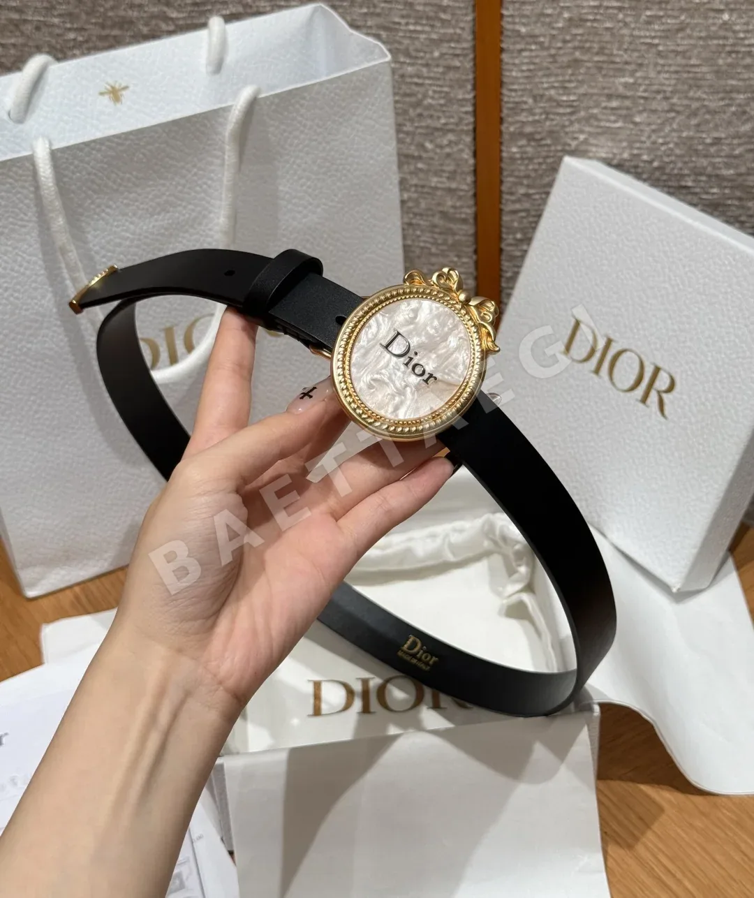 디올 JD280 메다이용 소가죽 벨트 상세 이미지 3