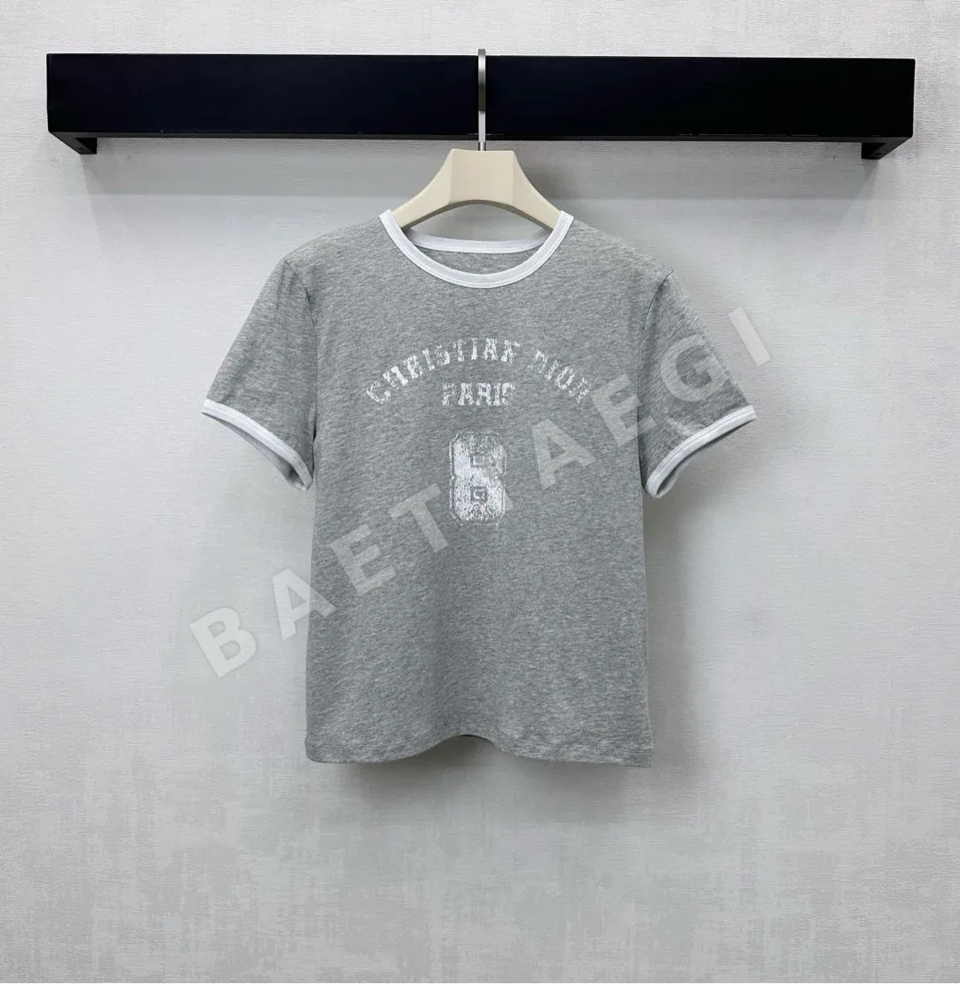 디올 여성 컬러 블록 크루넥 반팔 티셔츠 51558