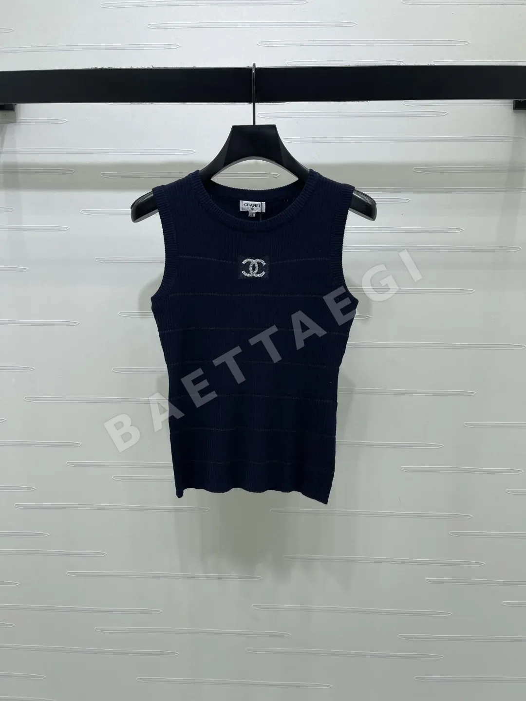 샤넬 여성 울 니트 반팔 티셔츠 103664