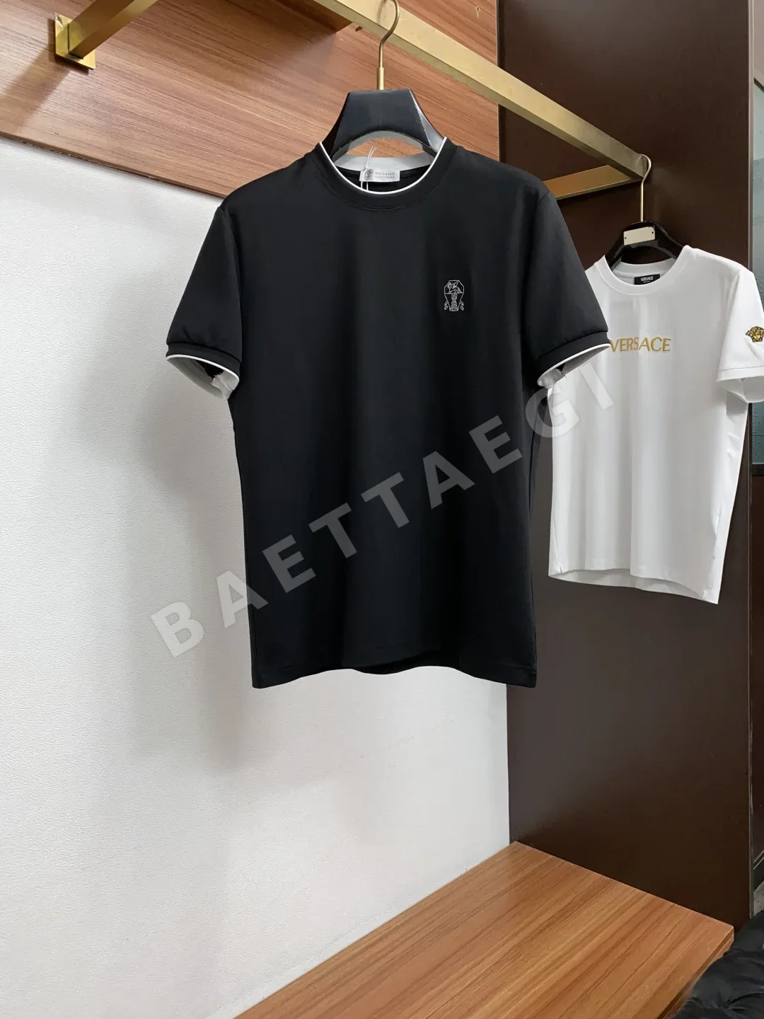 브루넬로쿠치넬리 남성 마르세라즈드 코튼 반팔 티셔츠 상세 이미지 1