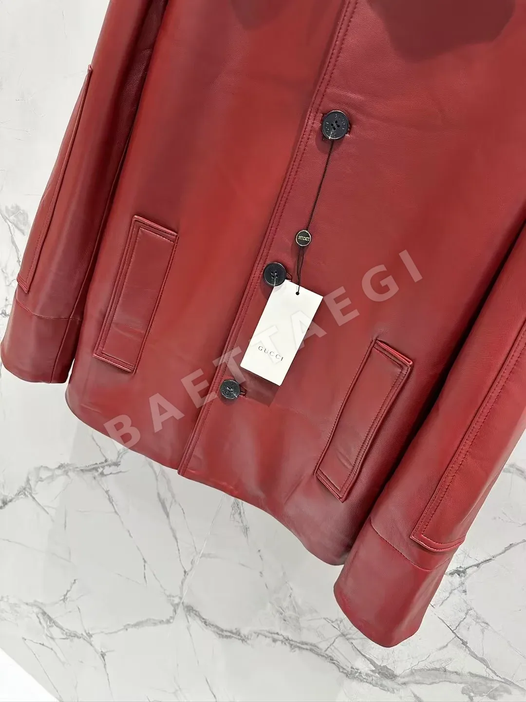 구찌 고지베리 레드 양가죽 여성 자켓 상세 이미지 4