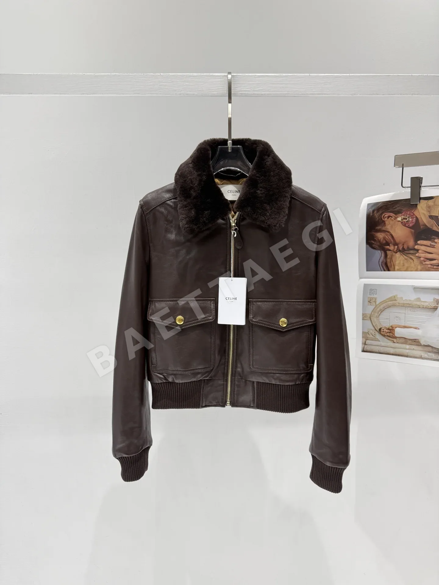 셀린느 카라 양가죽 여성 자켓 상세 이미지 2