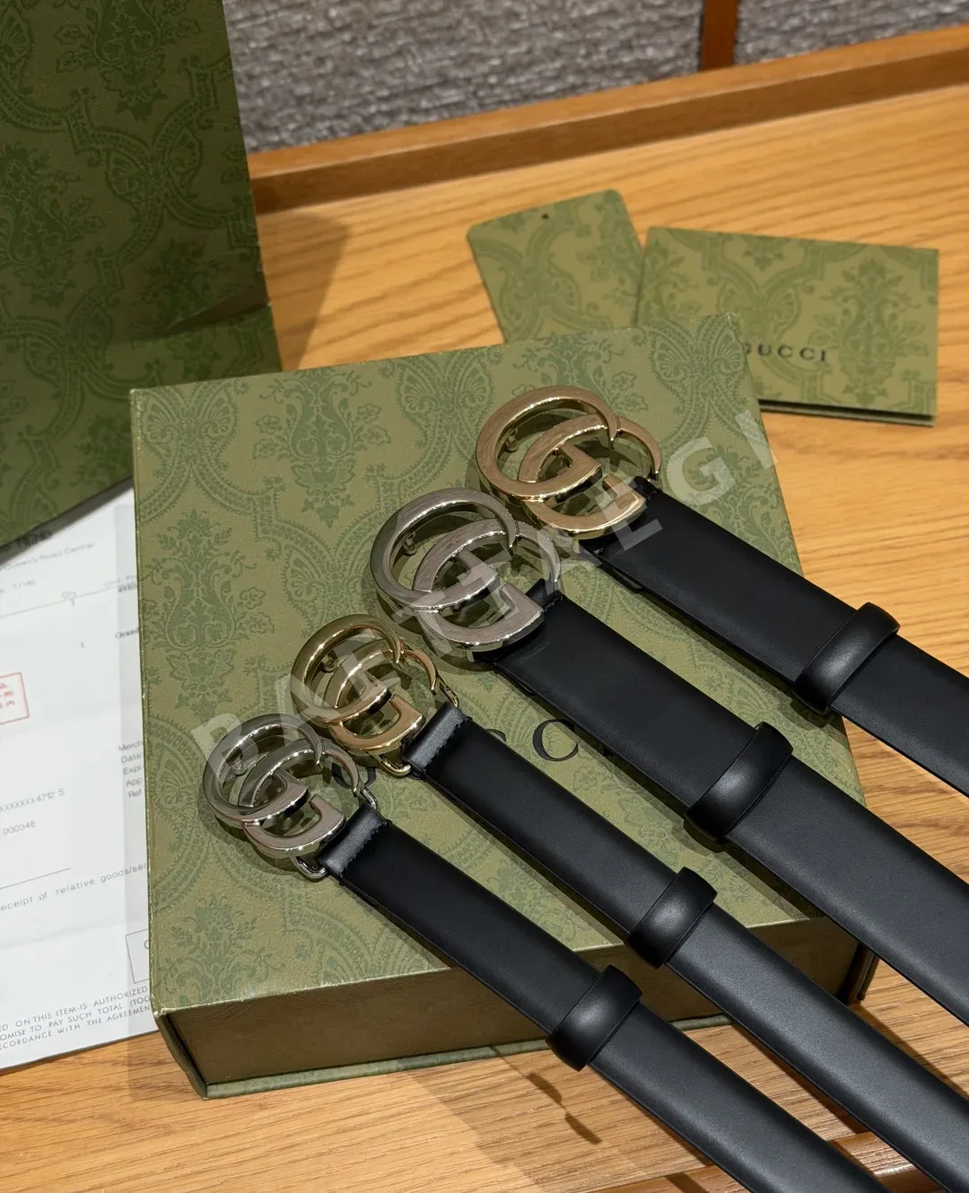 구찌 GG 마몬트 더블 G 버클 블랙 가죽 벨트 상세 이미지 3