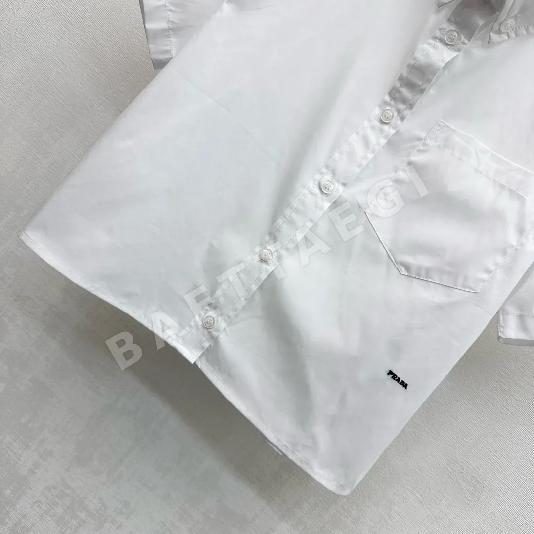 프라다 카라 반팔 셔츠 상세 이미지 4
