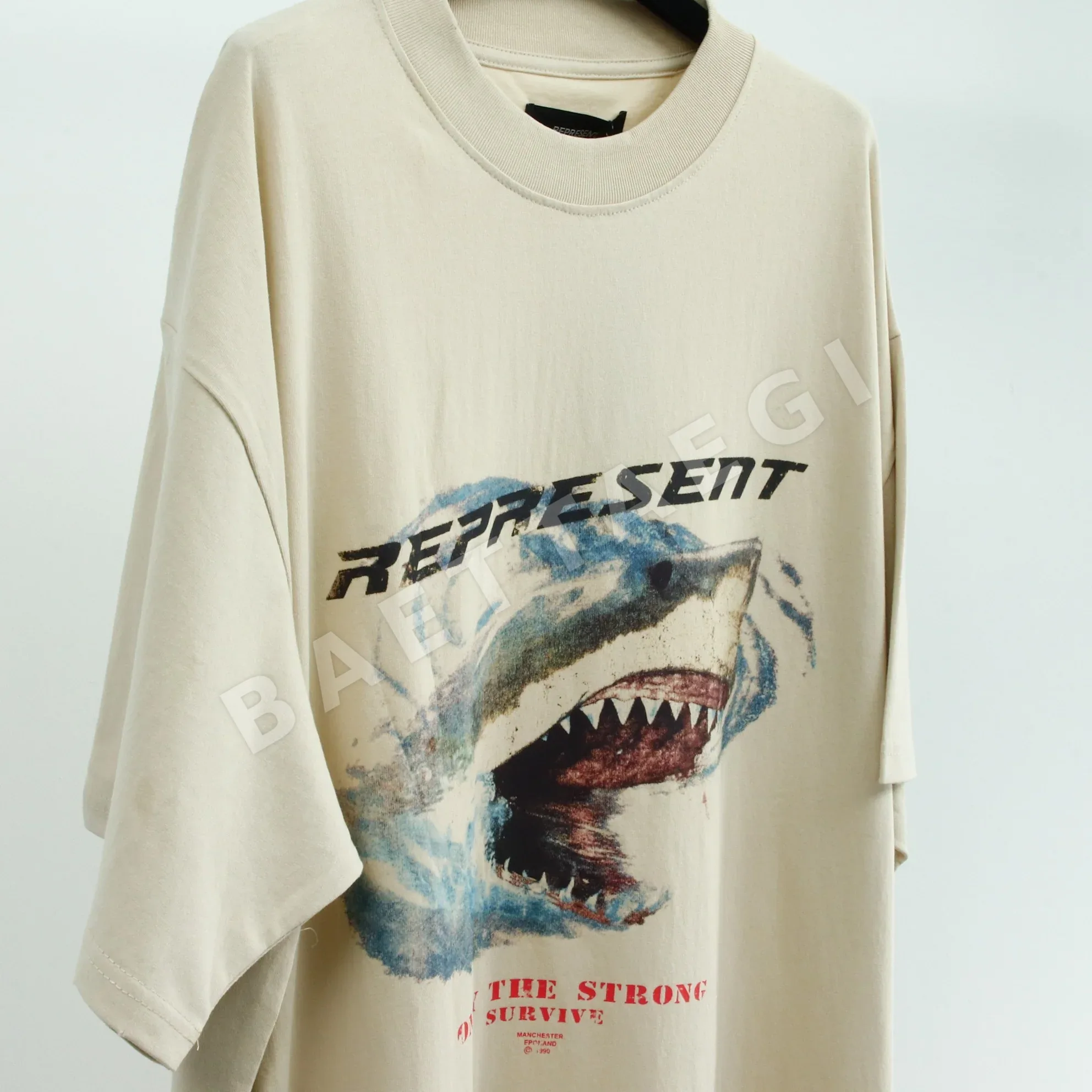 리프레젠트 샤크 프린트 워시드 가공 반팔 셔츠 상세 이미지 5