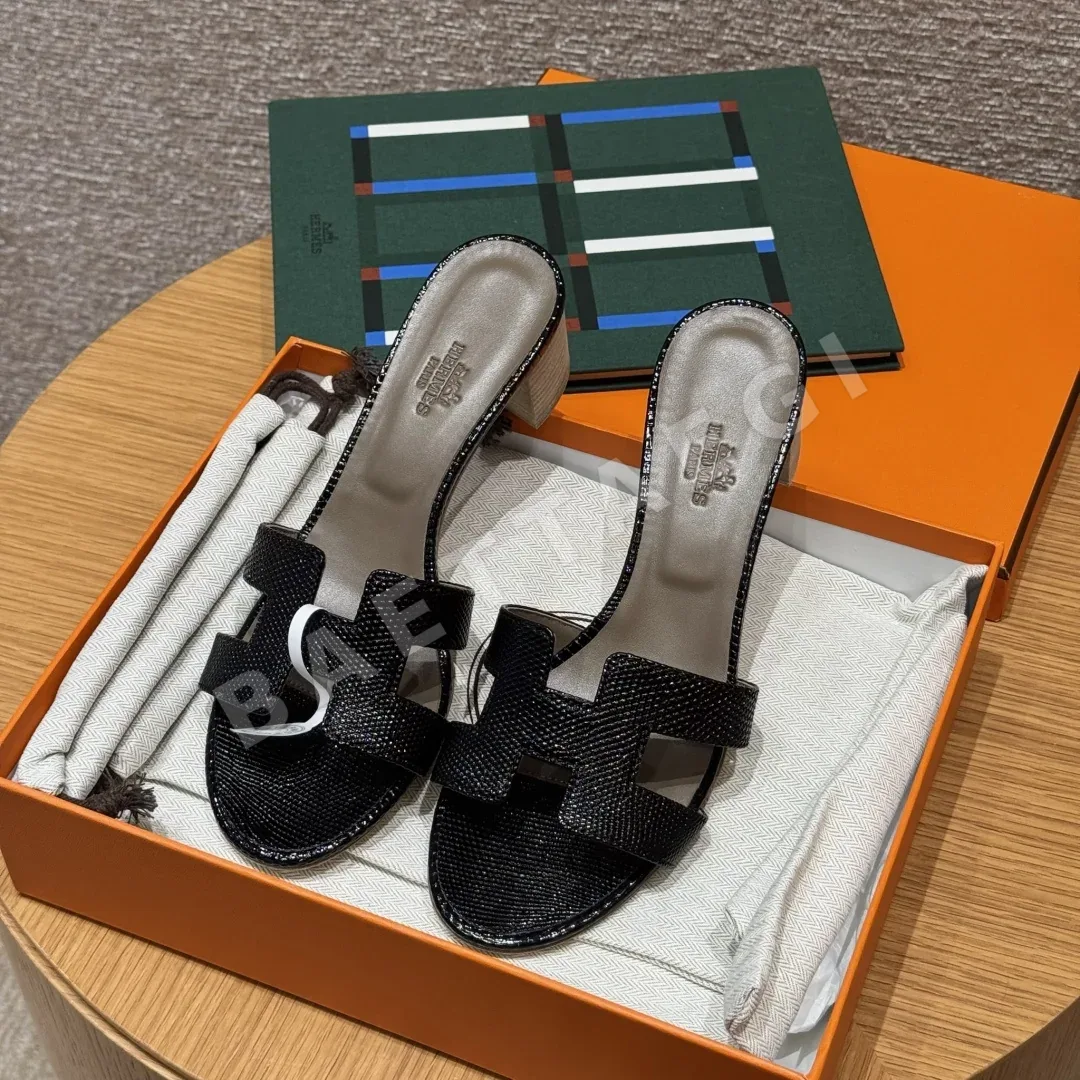 에르메스 오아시스 샌들 블랙 도마뱀가죽 상세 이미지 3