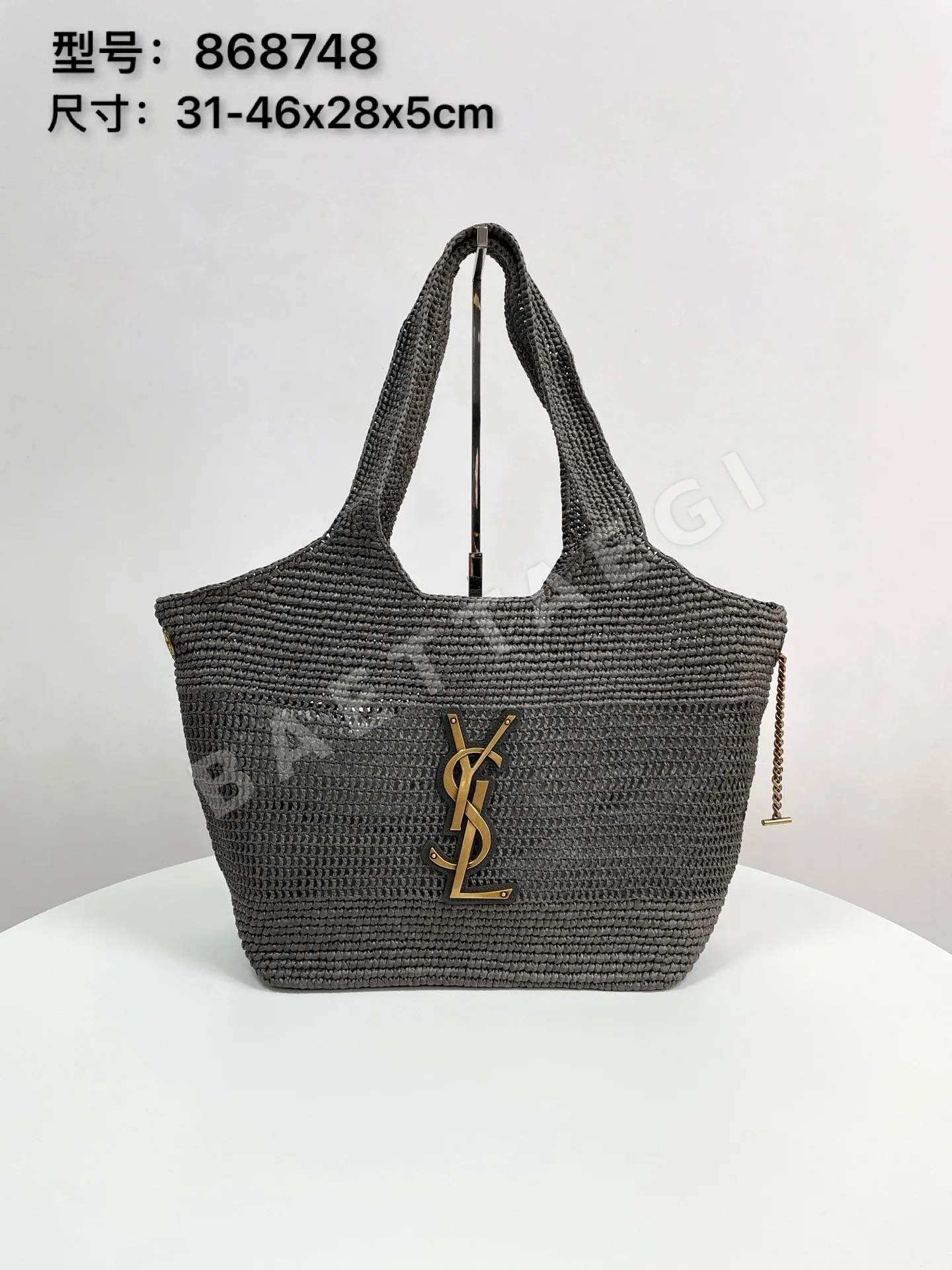 생로랑 ICARE 라피아 스트로우 가방 S사이즈 868748