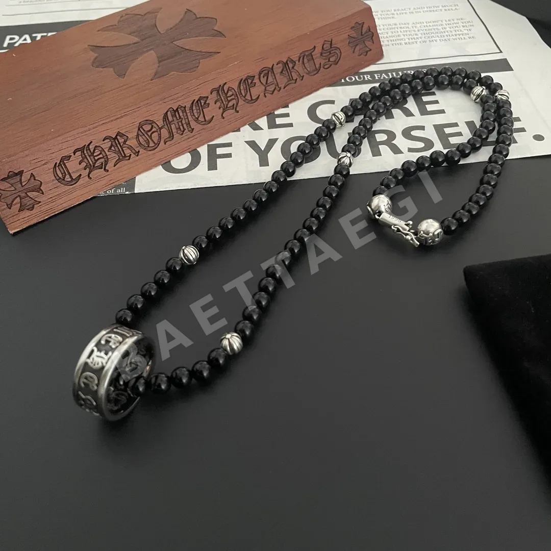 크롬하츠 블랙 오닉스 엠보싱 목걸이 상세 이미지 3
