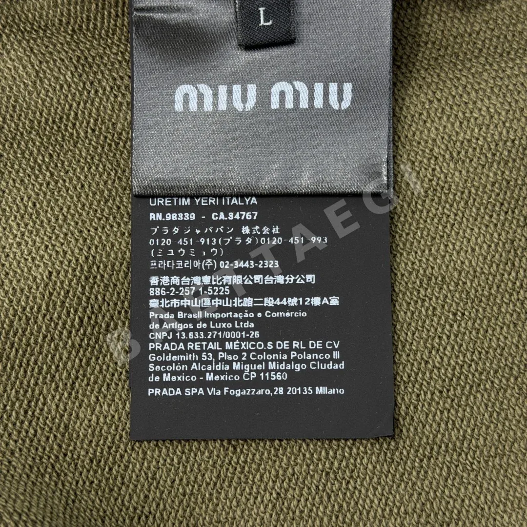 미우미우 로고 프린트 코튼 후드티 상세 이미지 9