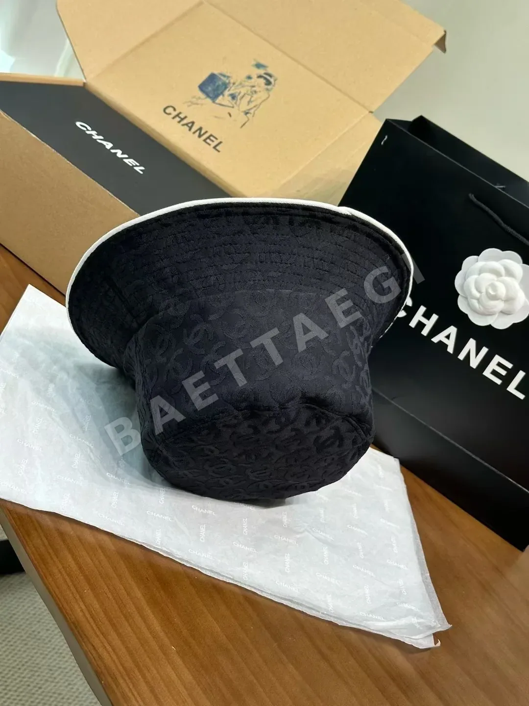 샤넬 로고 버킷 햇 모자 상세 이미지 2