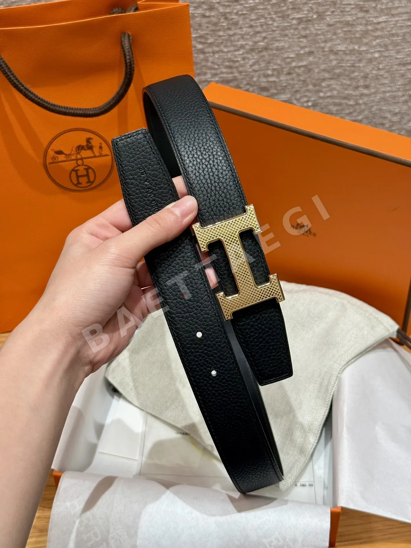 에르메스 리버시블 메탈 버클 남성 벨트 상세 이미지 3