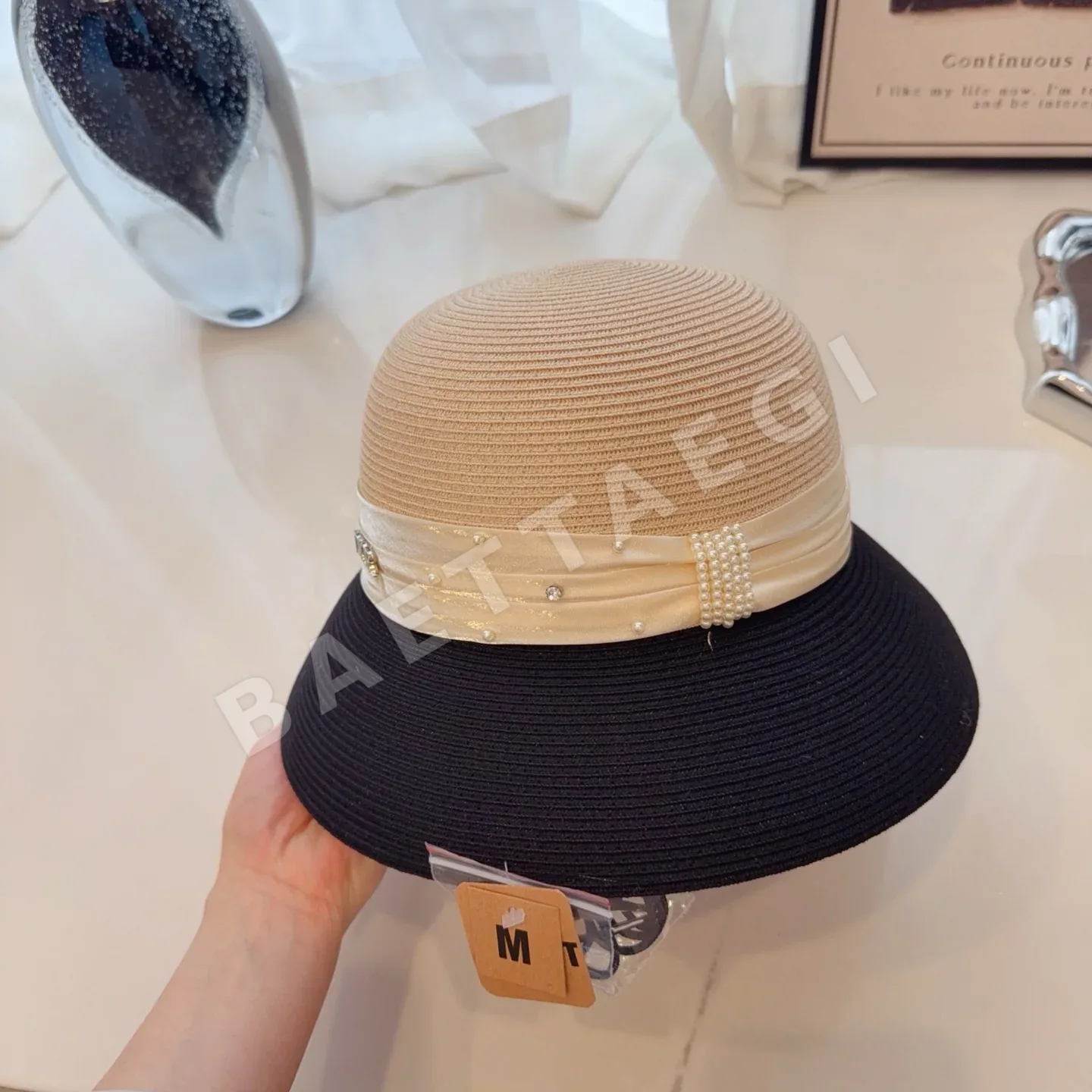 디올 린넨 컬러블록 선햇 상세 이미지 7