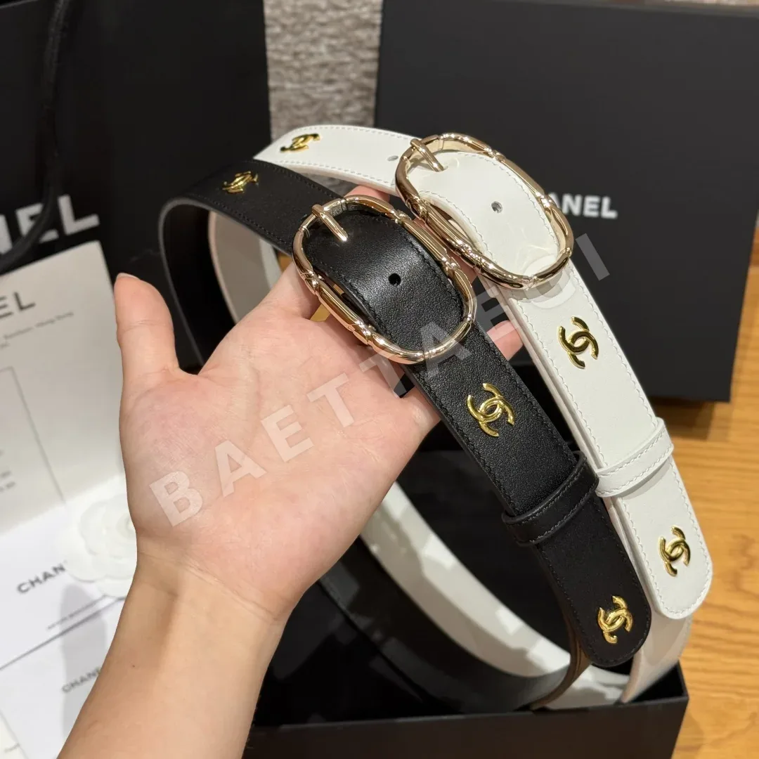 샤넬 카프스킨 양면 벨트 174158