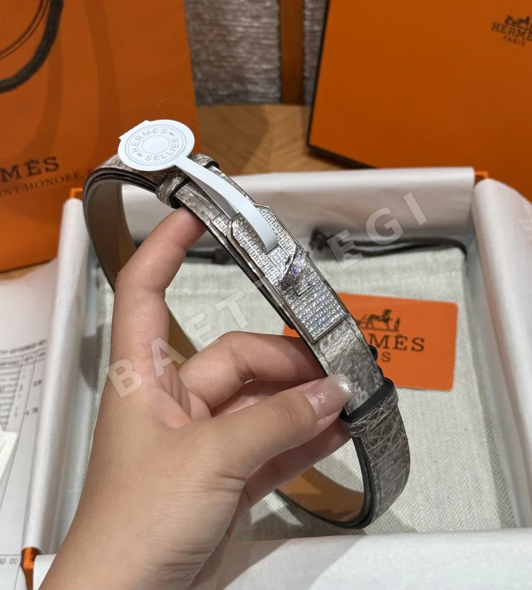 에르메스 켈리 히마라야 크로커다일 벨트 177747