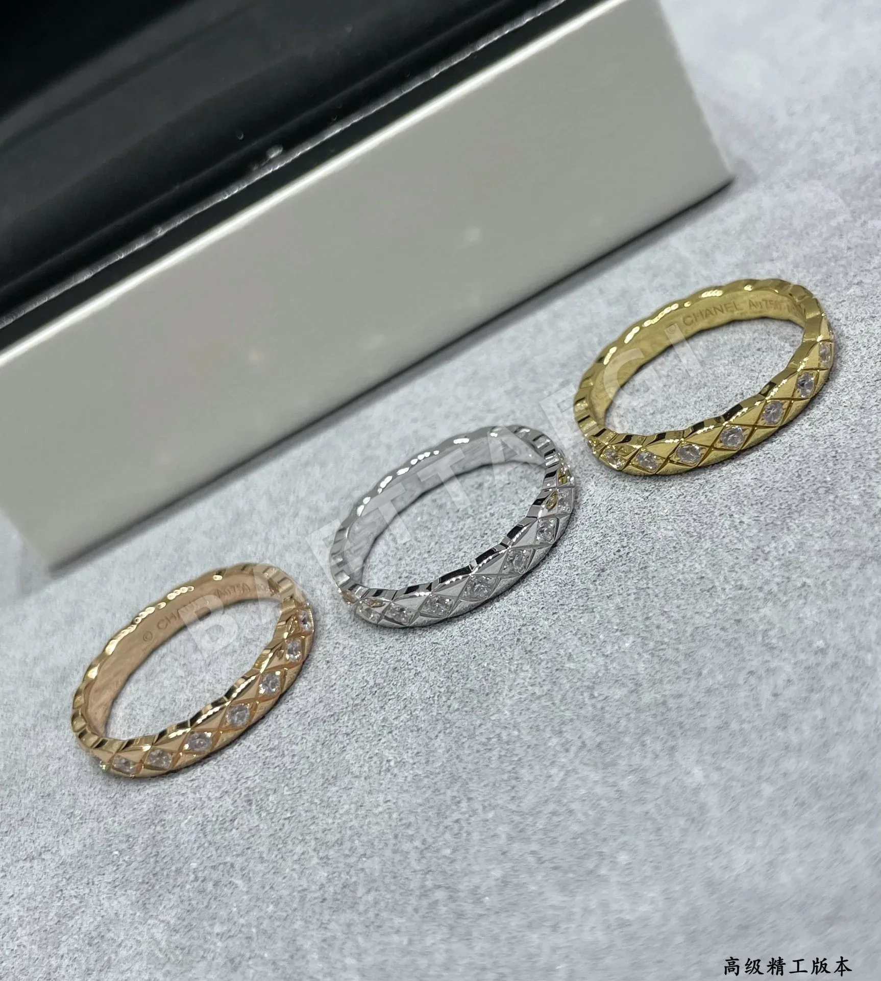 샤넬 나로 퀼팅 큐빅 반지 상세 이미지 9