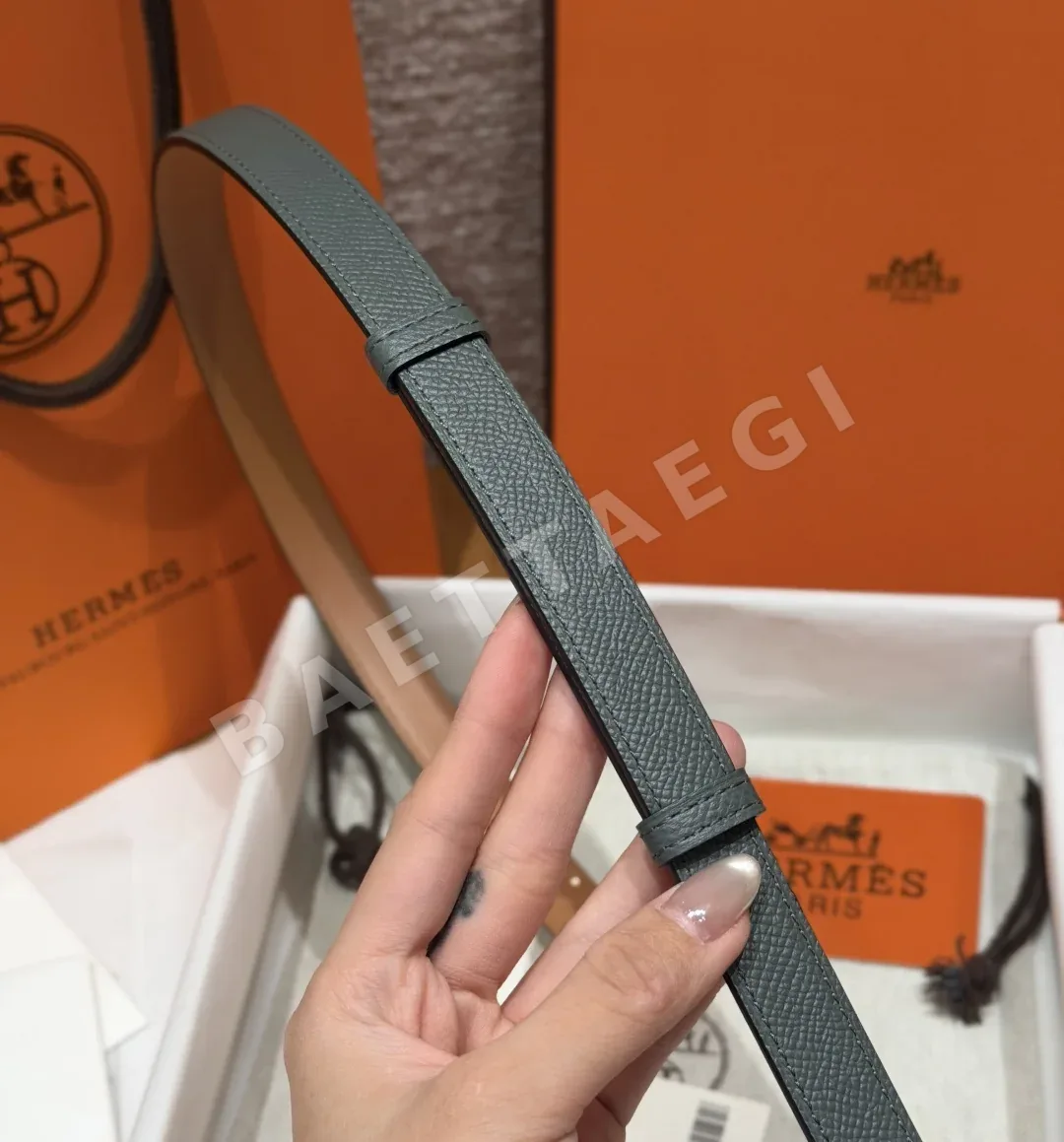 에르메스 켈리 팔라듐 도금 버클 헌터 가죽 벨트 상세 이미지 8