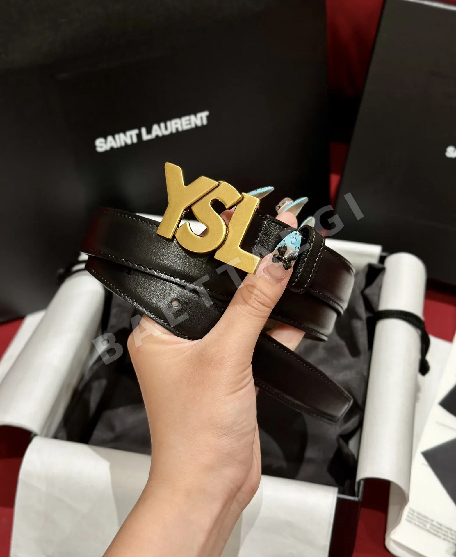 생로랑 양면 카프스킨 YSL 버클 벨트 상세 이미지 4