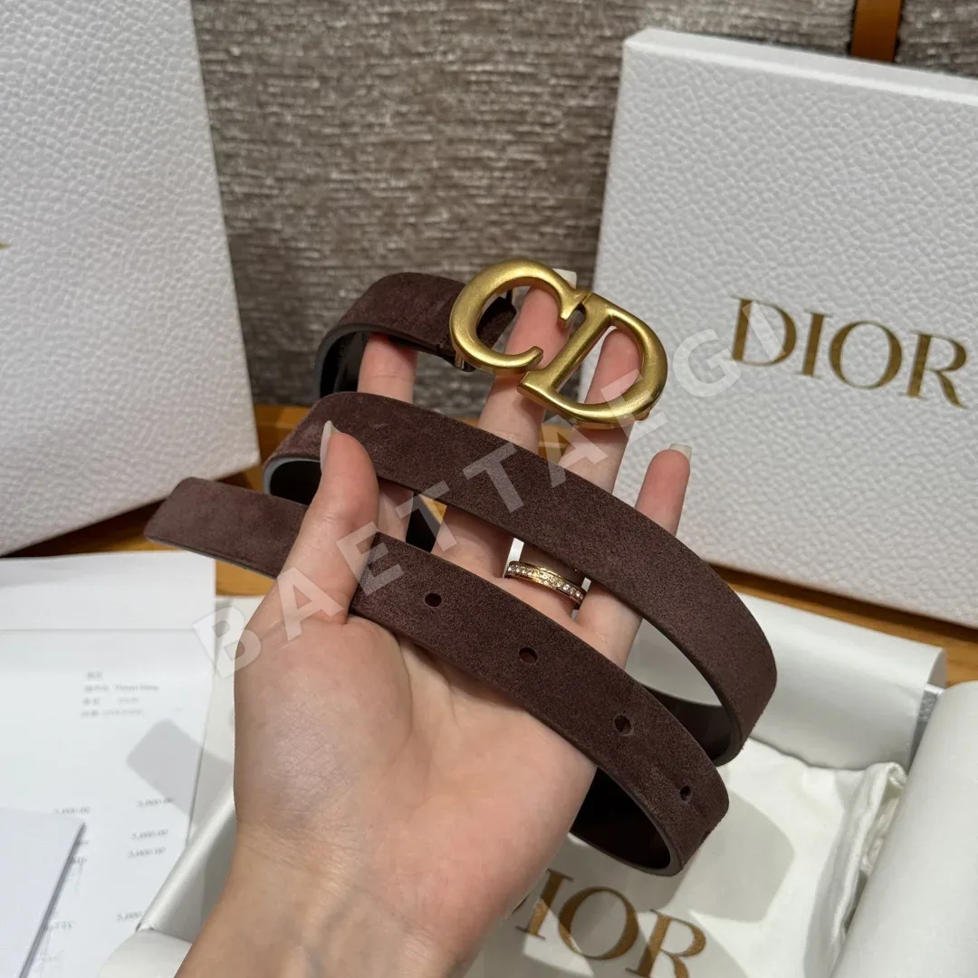 디올 CD 버클 소가죽 스웨이드 벨트 상세 이미지 3