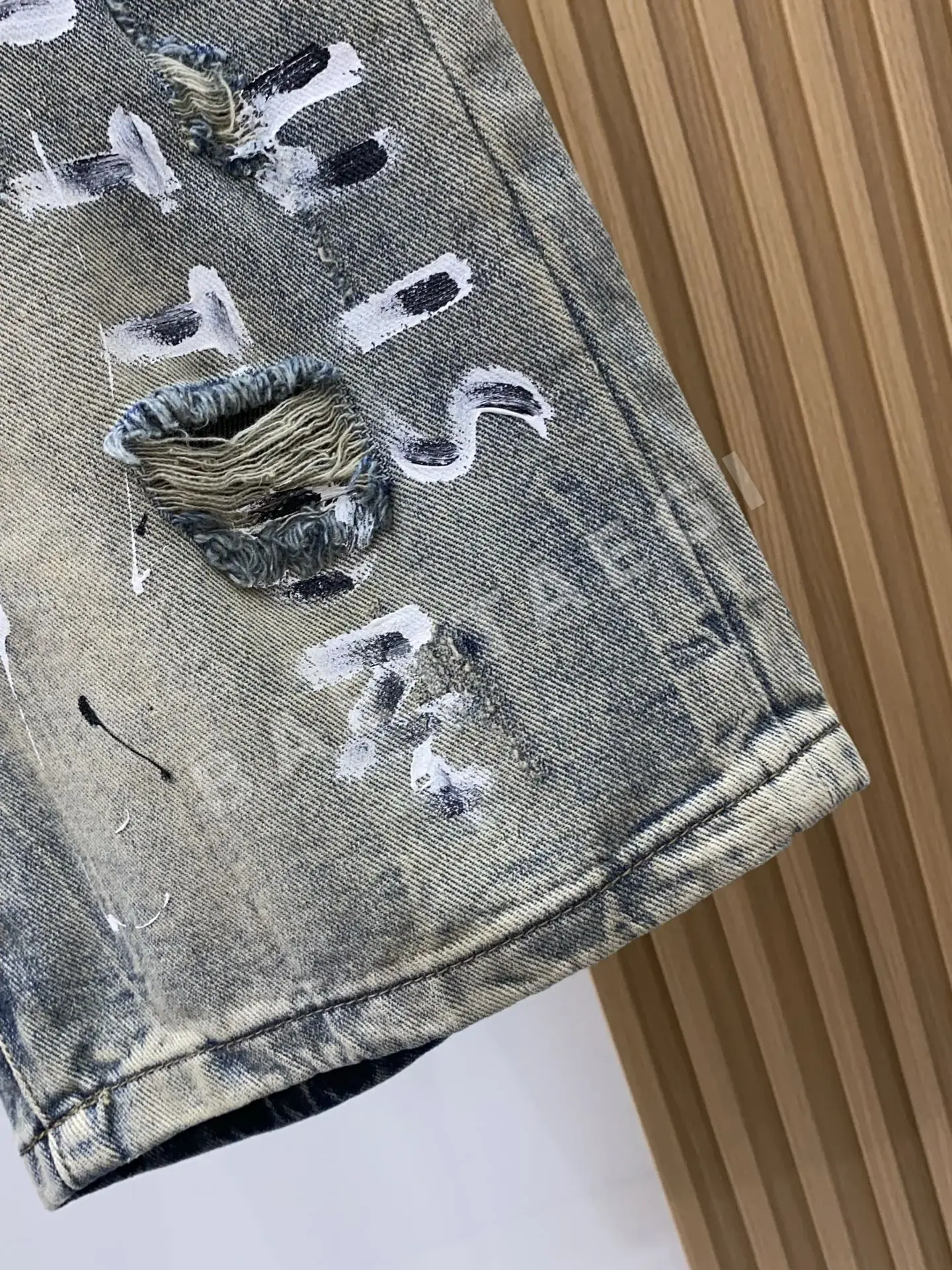 루이비통 데님 남성 반바지 상세 이미지 4
