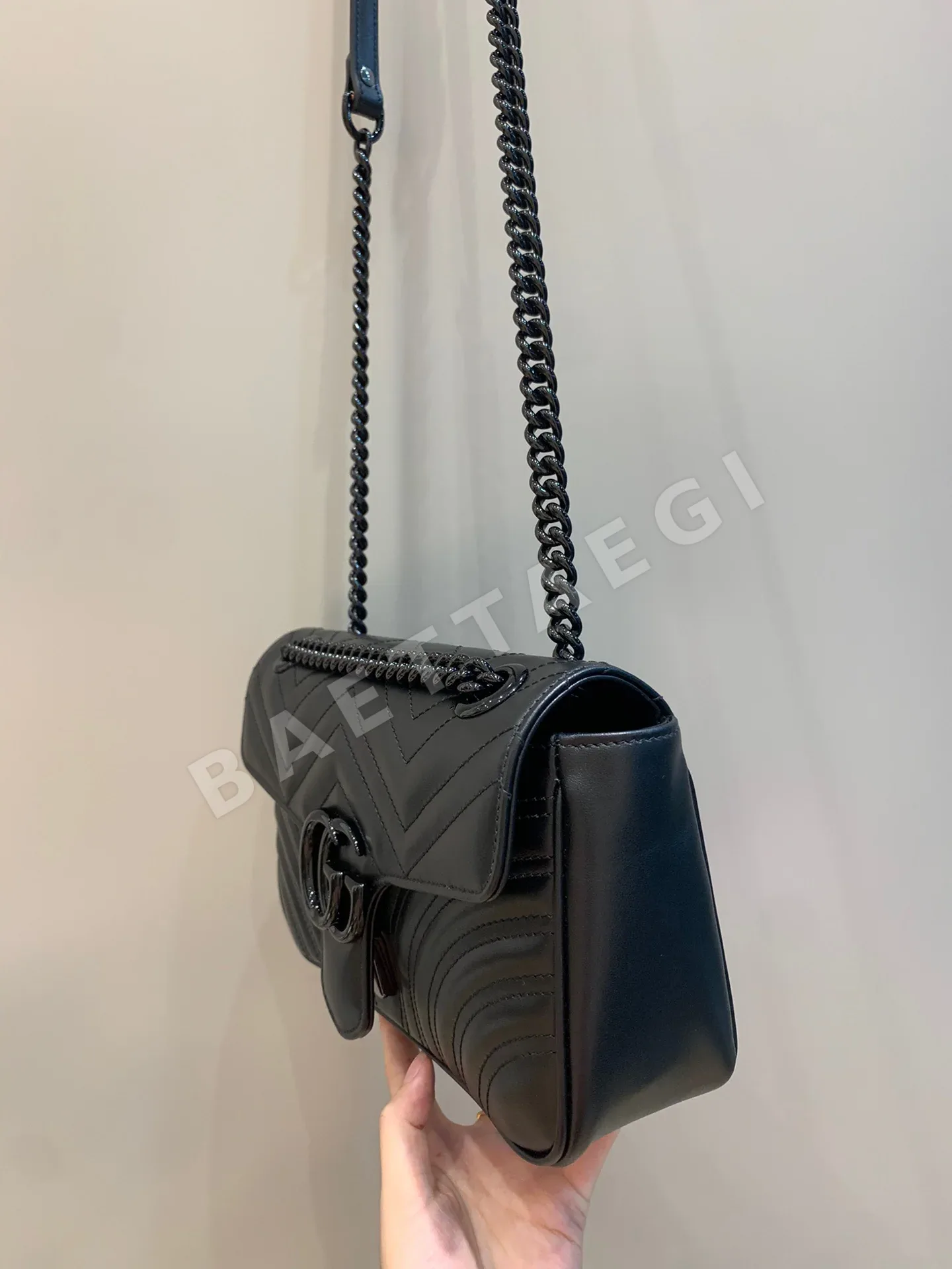 구찌 마카롱 블랙 가죽 숄더백 26CM443497 상세 이미지 7