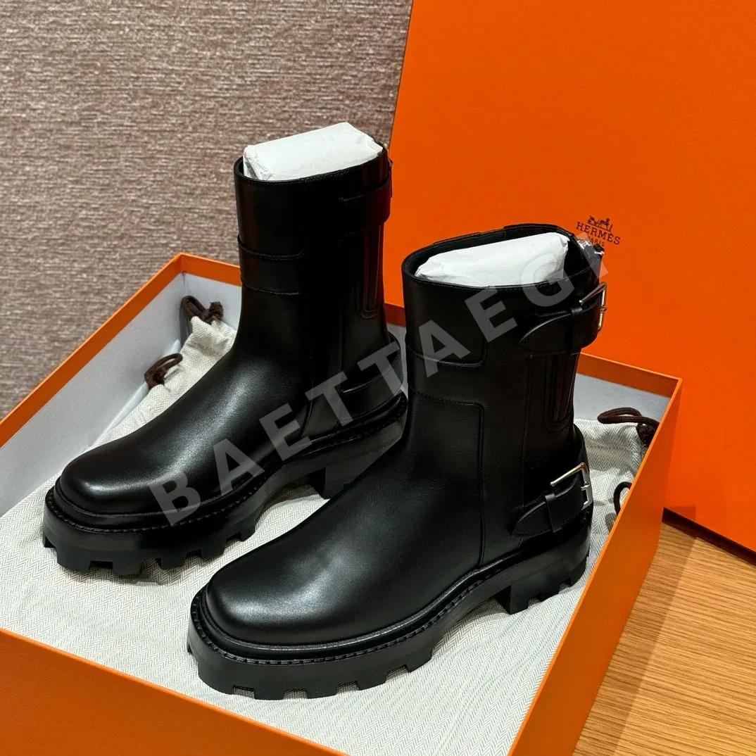에르메스 부츠 블랙 카프스킨 실버 버클 상세 이미지 2
