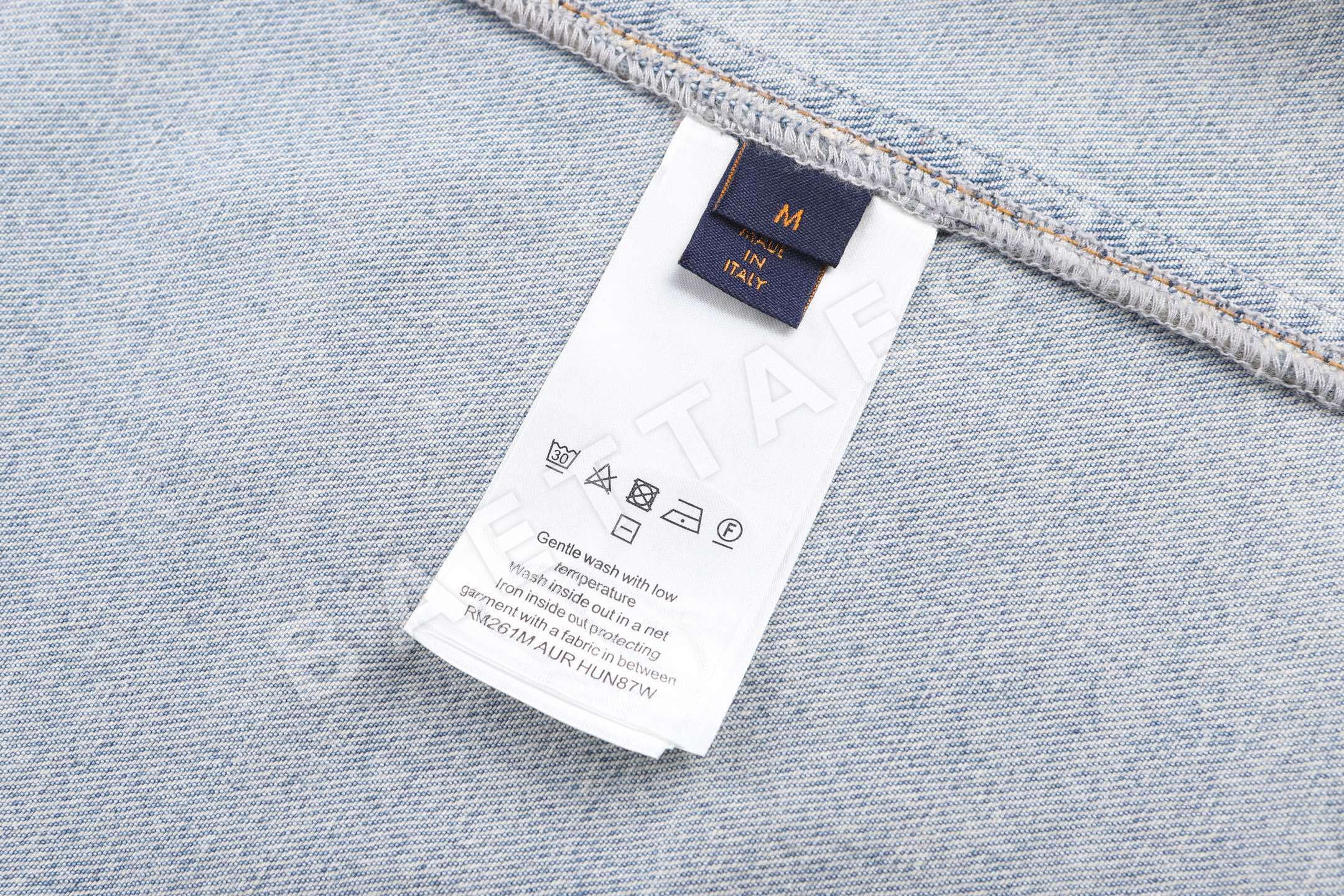 루이비통 LV 로고 패치워크 데님 남성 긴팔 재킷 상세 이미지 12