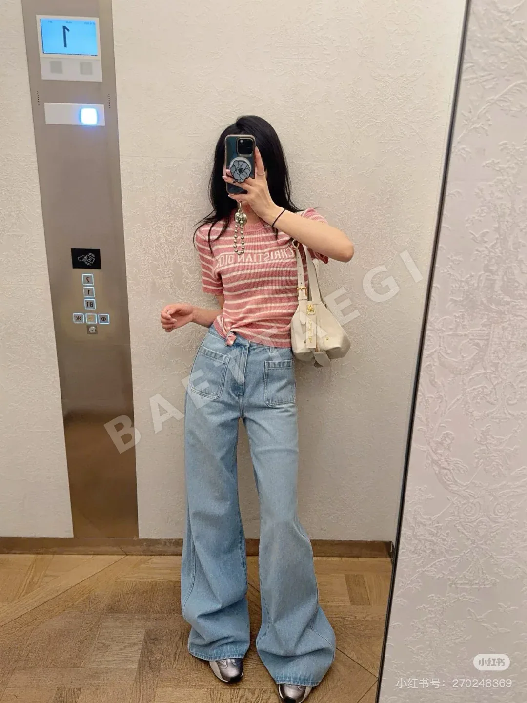 디올 스트라이프 레터 린넨 반팔 셔츠 상세 이미지 8