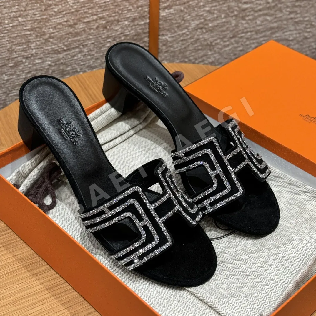 에르메스 오아시스 스웨이드 하이힐 샌들 상세 이미지 8