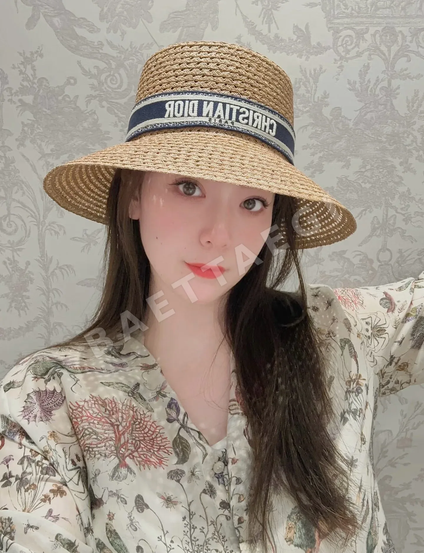 디올 일본제 자수 로고 밀짚모자 119438