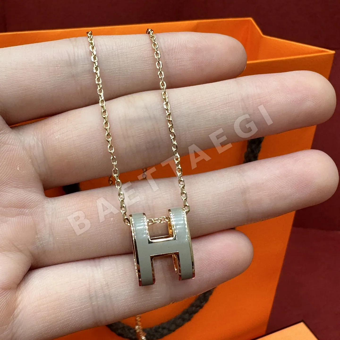에르메스 라지 팝 H 입체 목걸이 178393