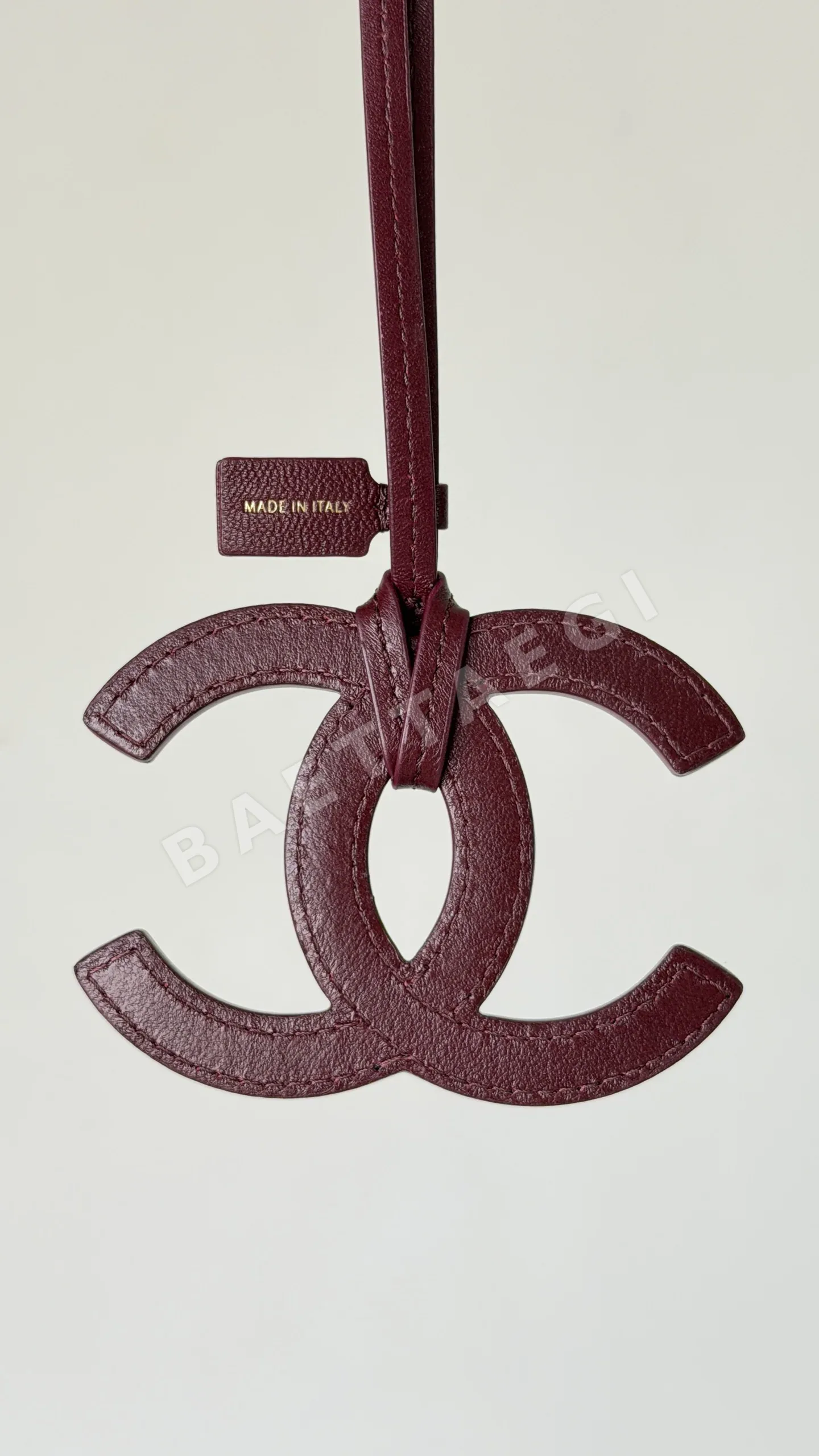 샤넬 램스킨 더블 C 참 핸드백 버건디 상세 이미지 5