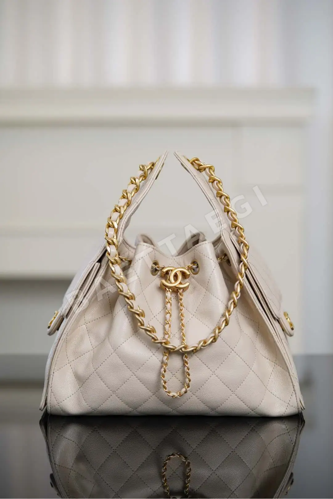 샤넬 캐비어 복주머니 버킷 가방 193725