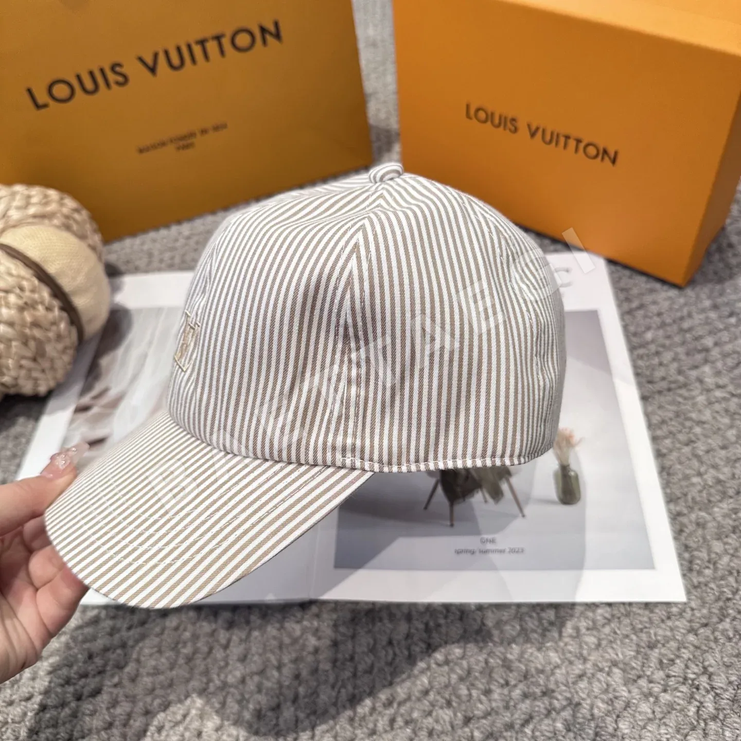 루이비통 스트라이프 LV 야구모자 상세 이미지 6