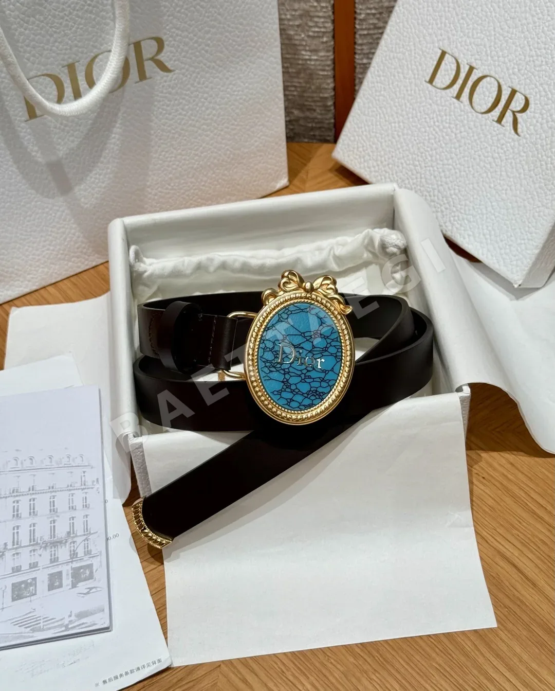 디올 JD280 Delta 로고 소가죽 벨트 177454