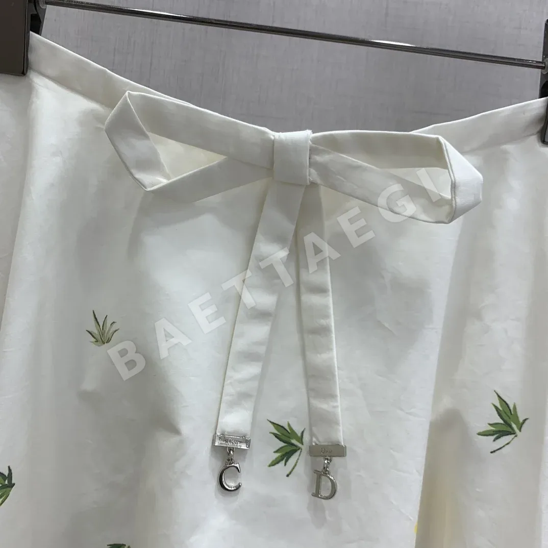 디올 프린트 롱 스커트 상세 이미지 5