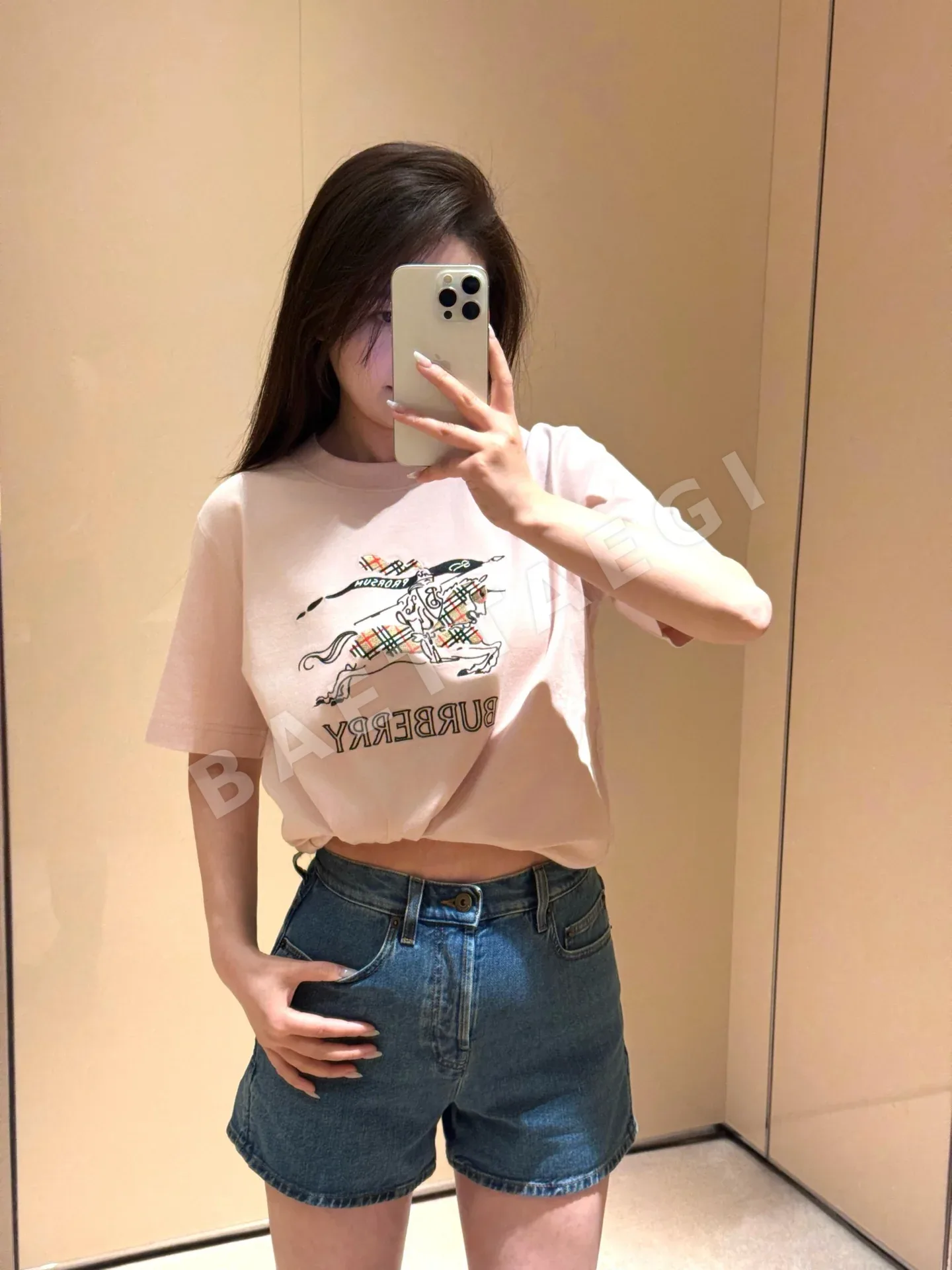버버리 여성 코튼 반팔 티셔츠 상세 이미지 5