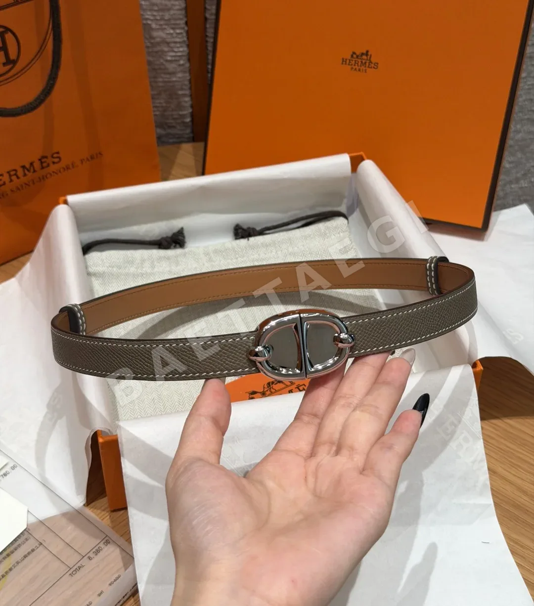 에르메스 H 브클 앱송 가죽 벨트 177726