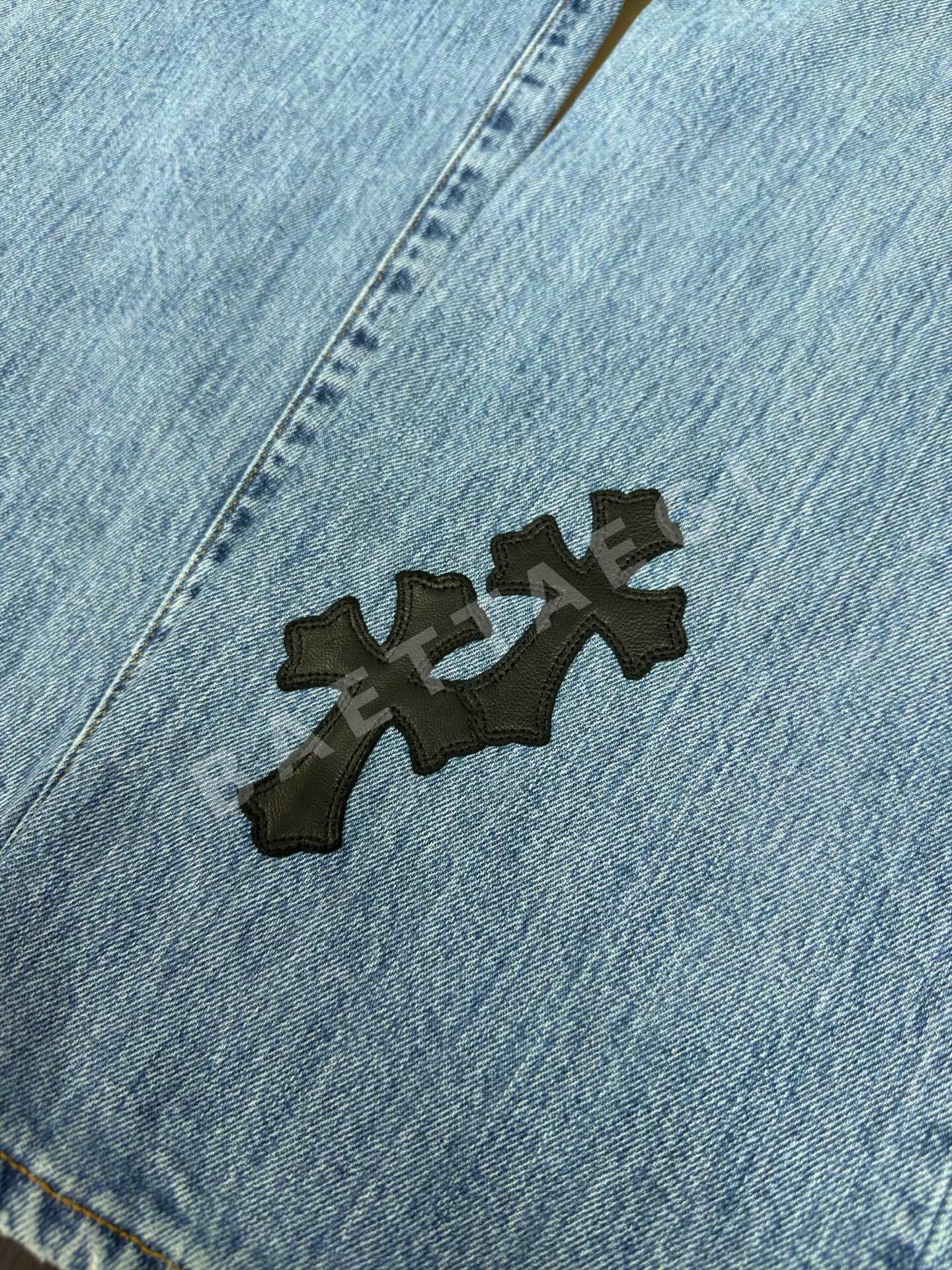 크롬하츠 클래식 블랙 라벨 자수 남성 바지 상세 이미지 3