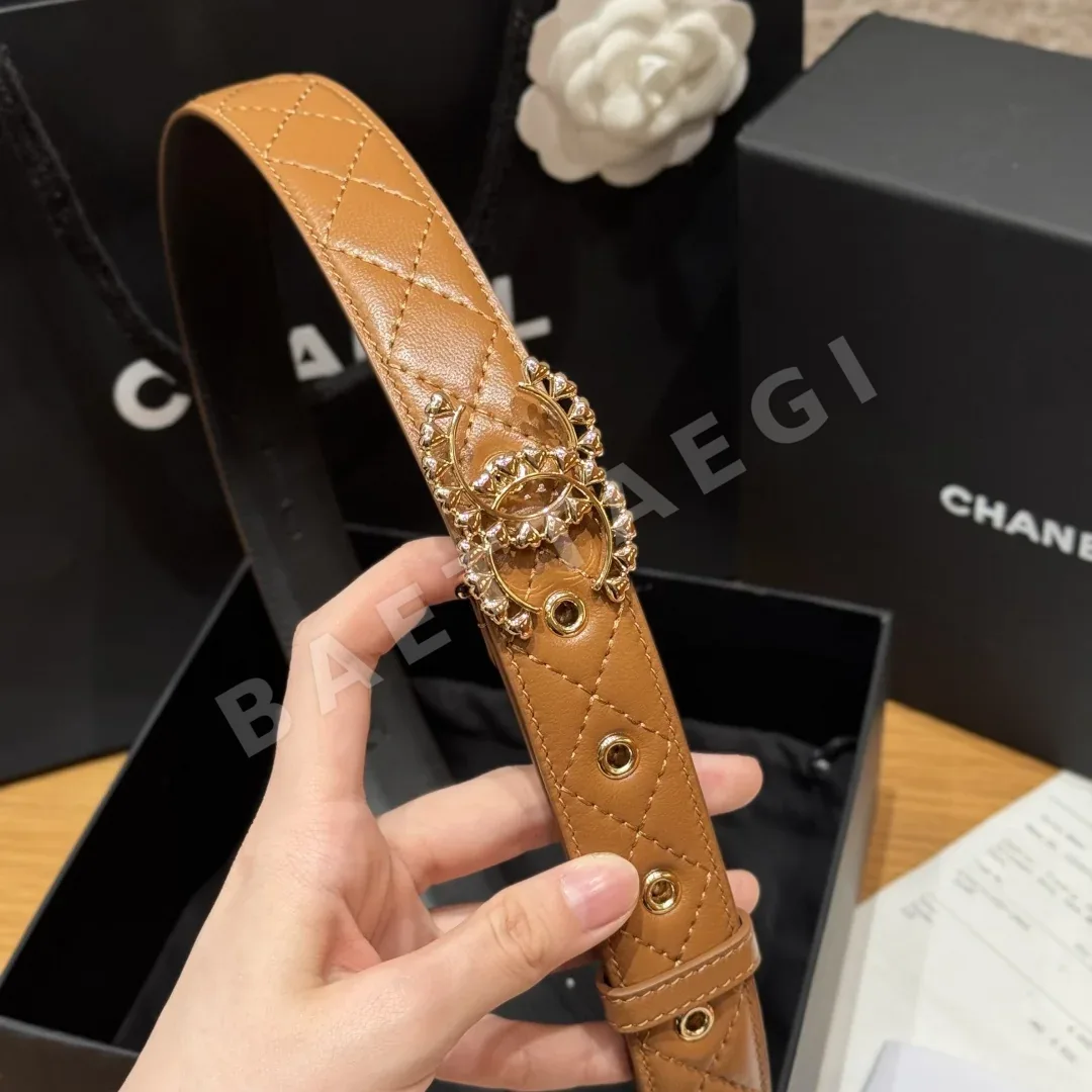 샤넬 램스킨 더블 C 로고 벨트 상세 이미지 3