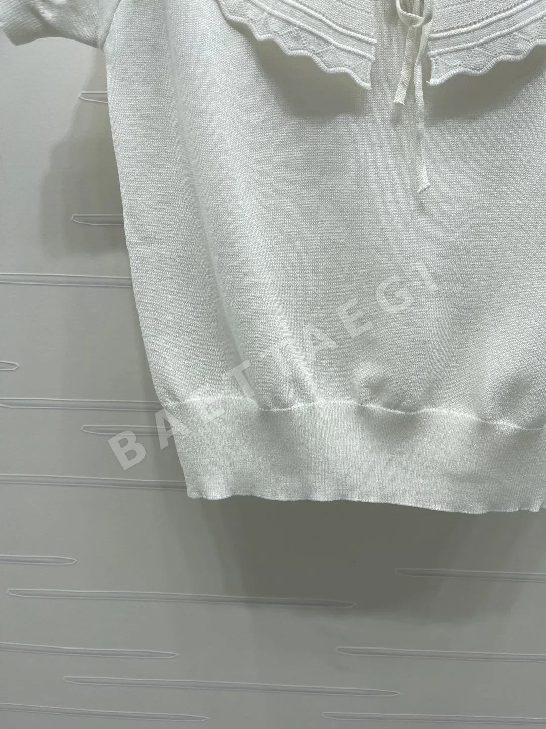 미우미우 피터팬 카라 니트 반팔 탑 상세 이미지 5