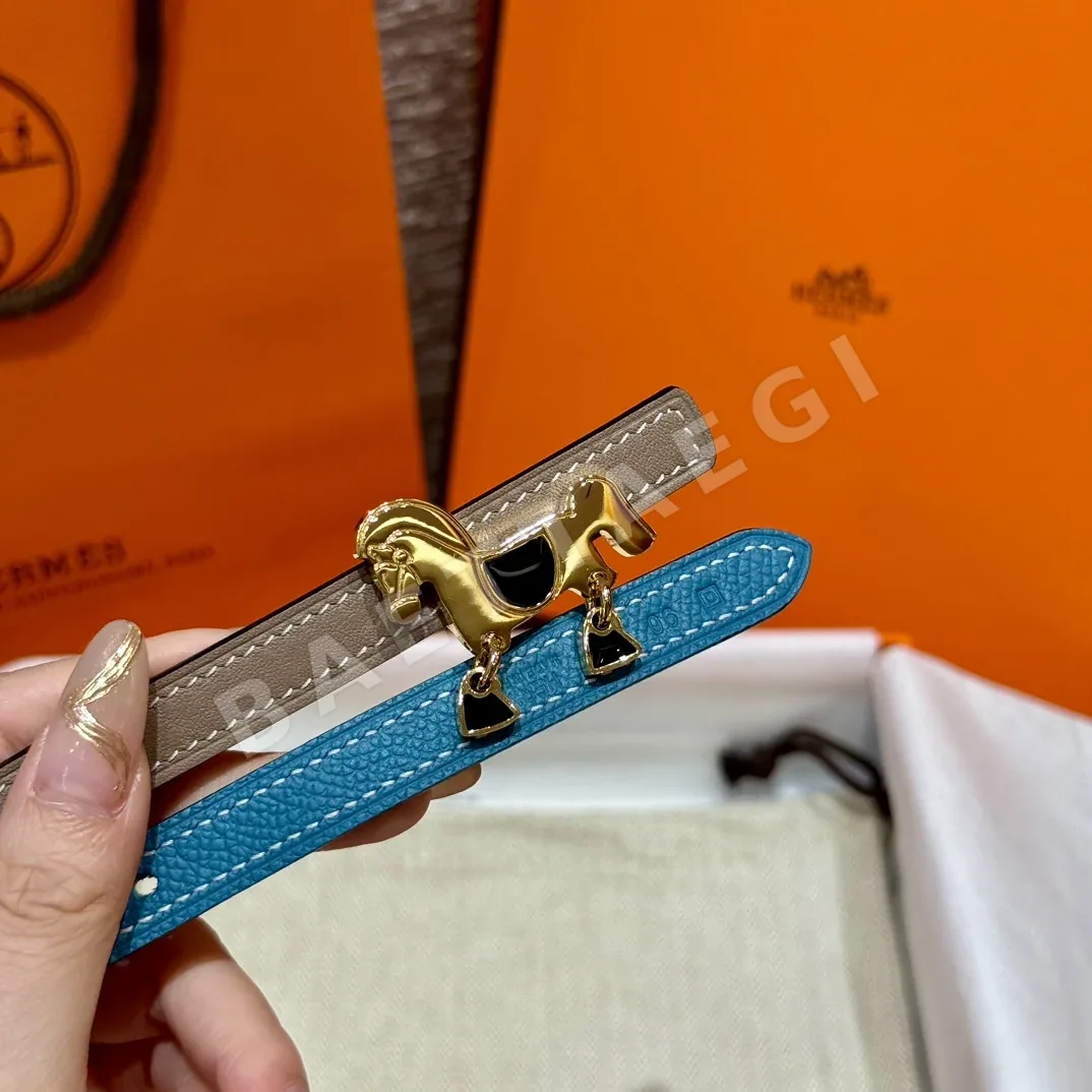 에르메스 포니 버클 가죽 양면 벨트 175262