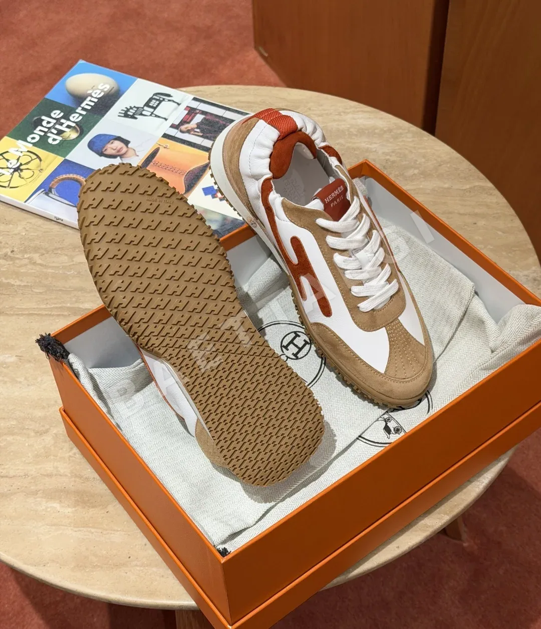 에르메스 스니커즈 멜란주 캐니언 염소가죽 상세 이미지 6