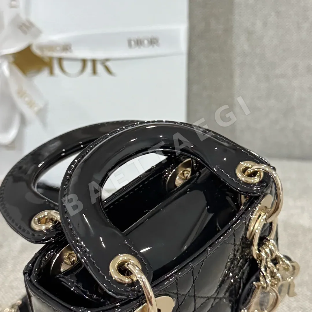 디올 블랙 에나멜 미니 가방 상세 이미지 6