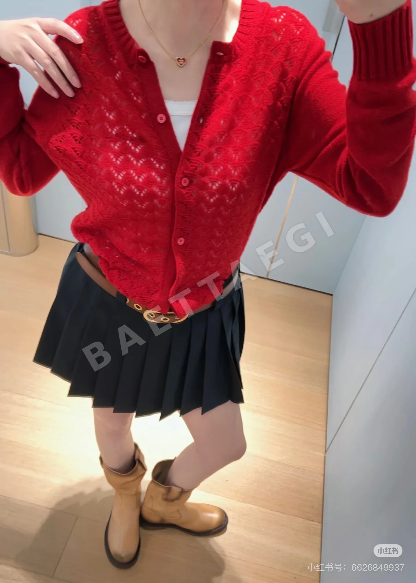 미우미우 캐시미어 반소매 가디건 상세 이미지 8