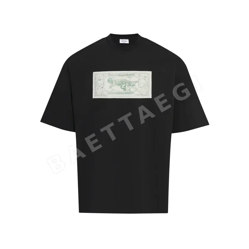 오프화이트 머니메이킹 크로커다일 지폐 프린트 남성 반팔티 87006