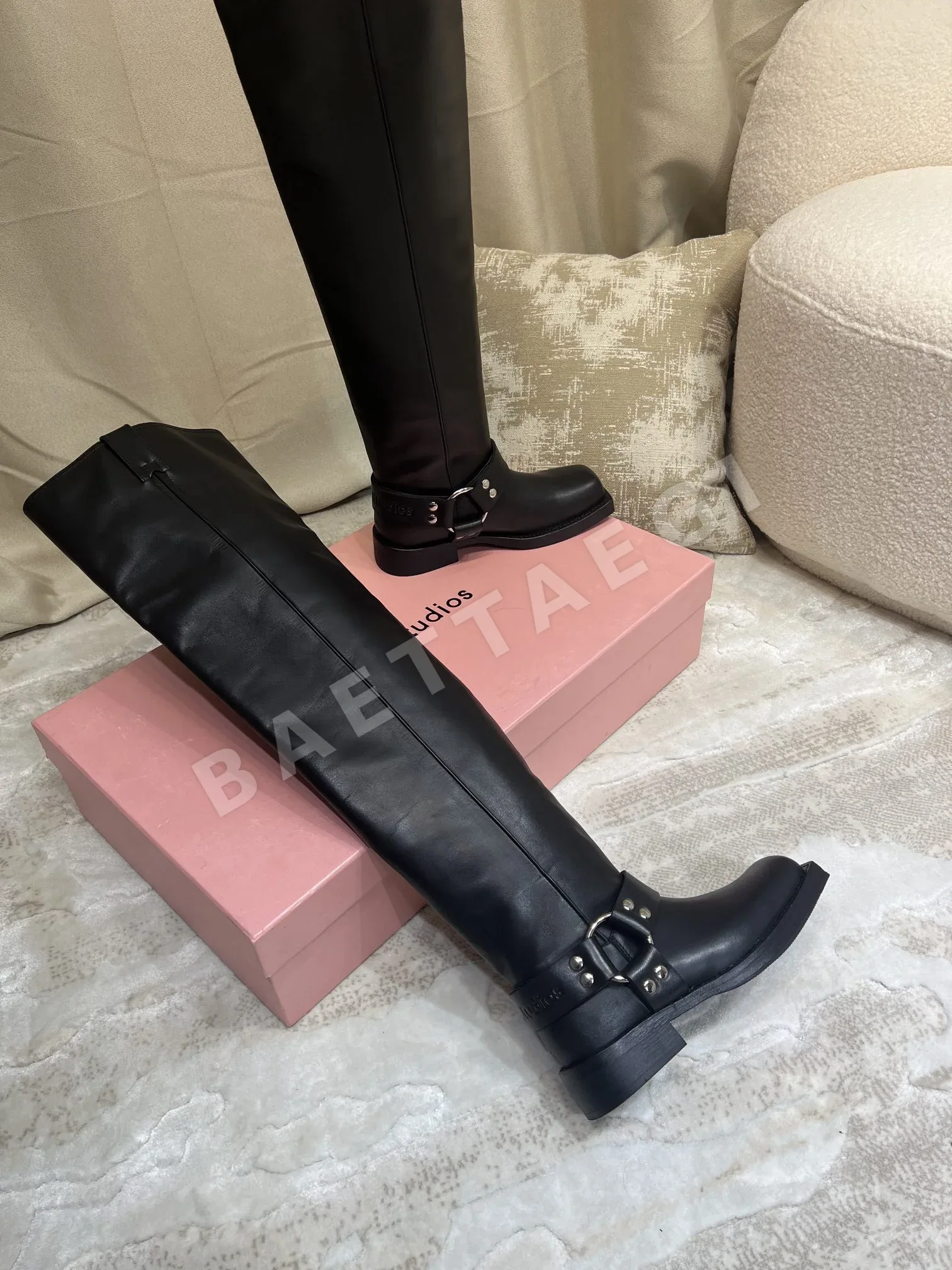 디올 스퀘어 토 모터사이클 부츠 상세 이미지 3