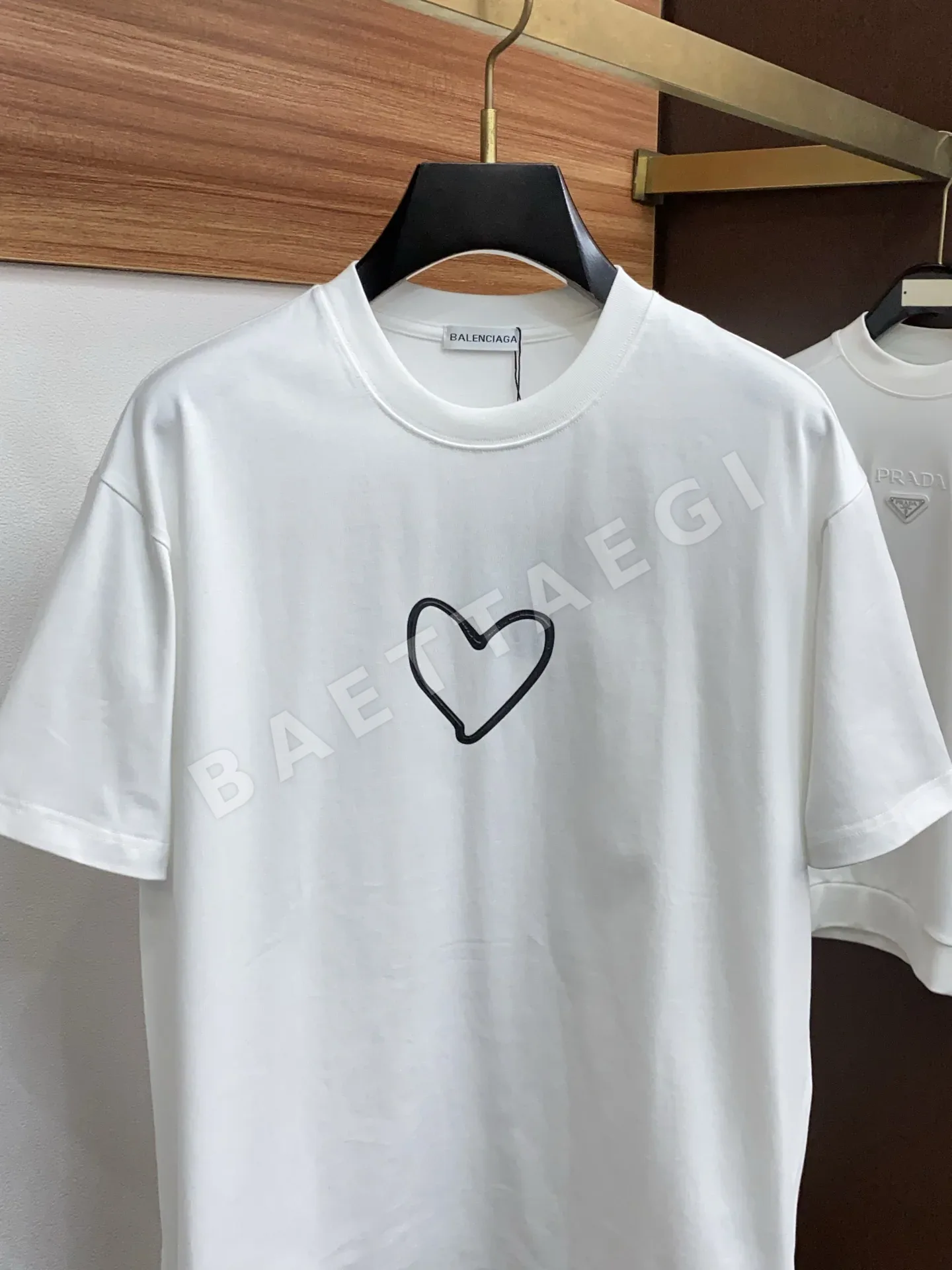 발렌시아가 남성 코튼 크루넥 반팔 티셔츠 상세 이미지 2
